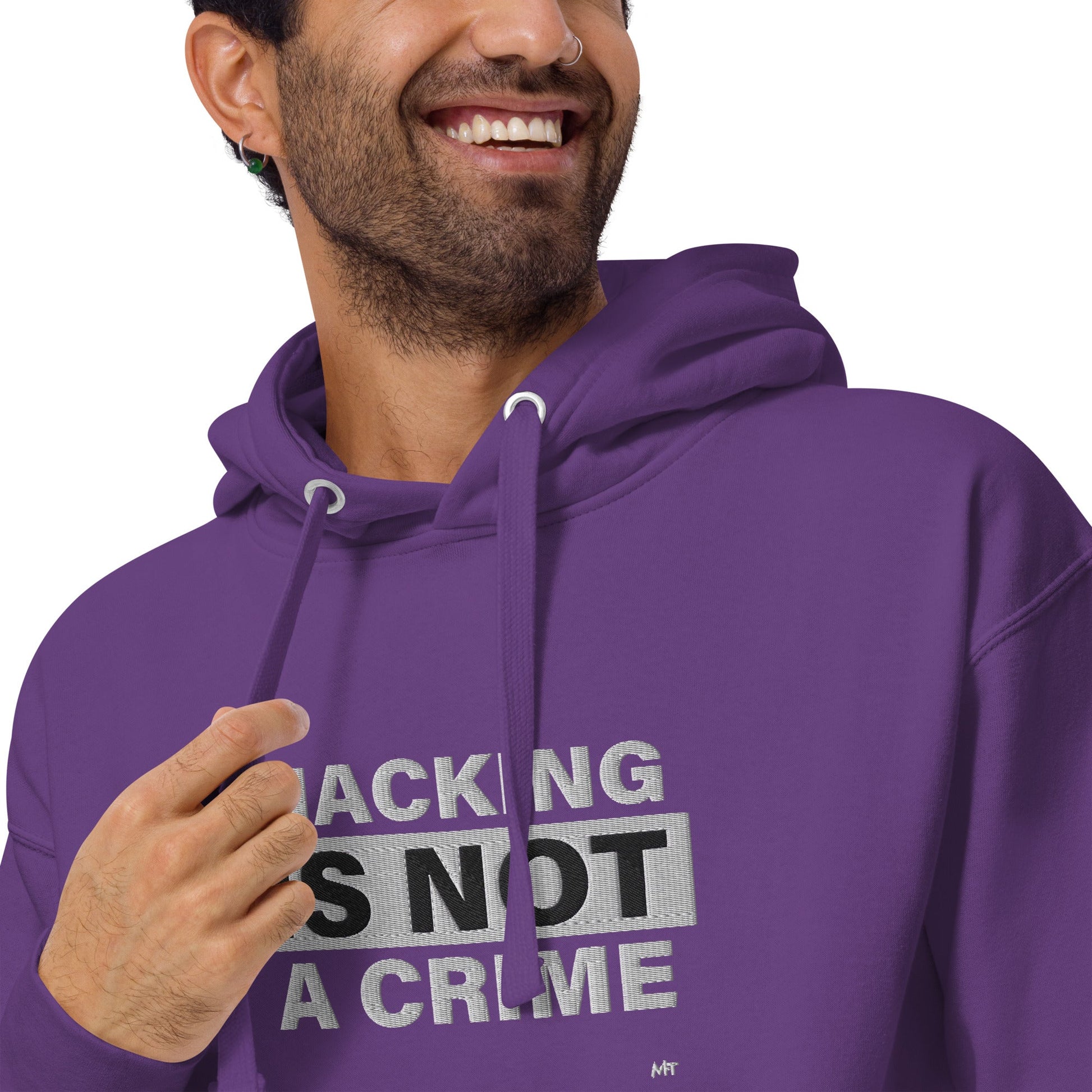 Hacking is not a crime - Unisex Hoodie (embroidered) by DarkByteGear