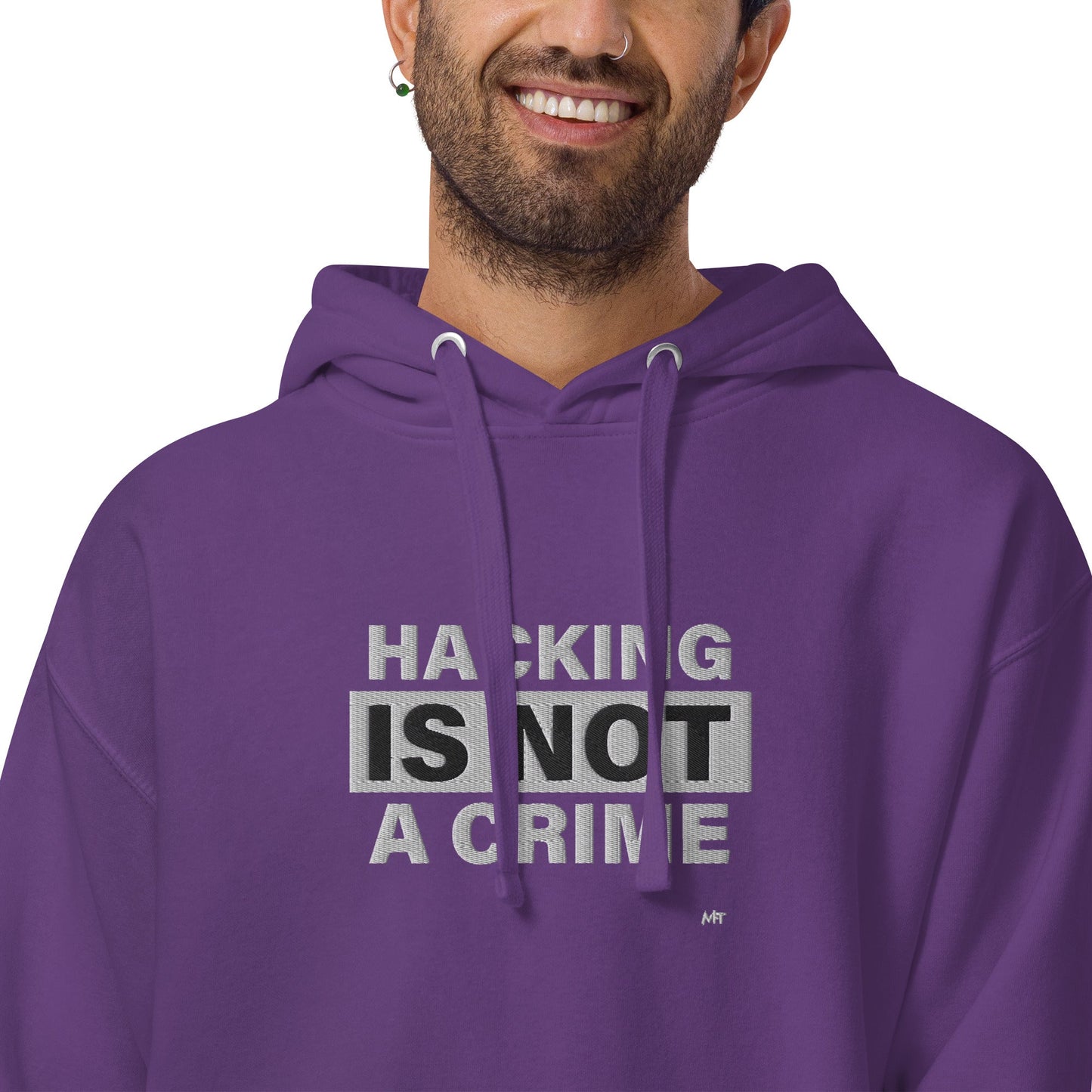 Hacking is not a crime - Unisex Hoodie (embroidered) by DarkByteGear