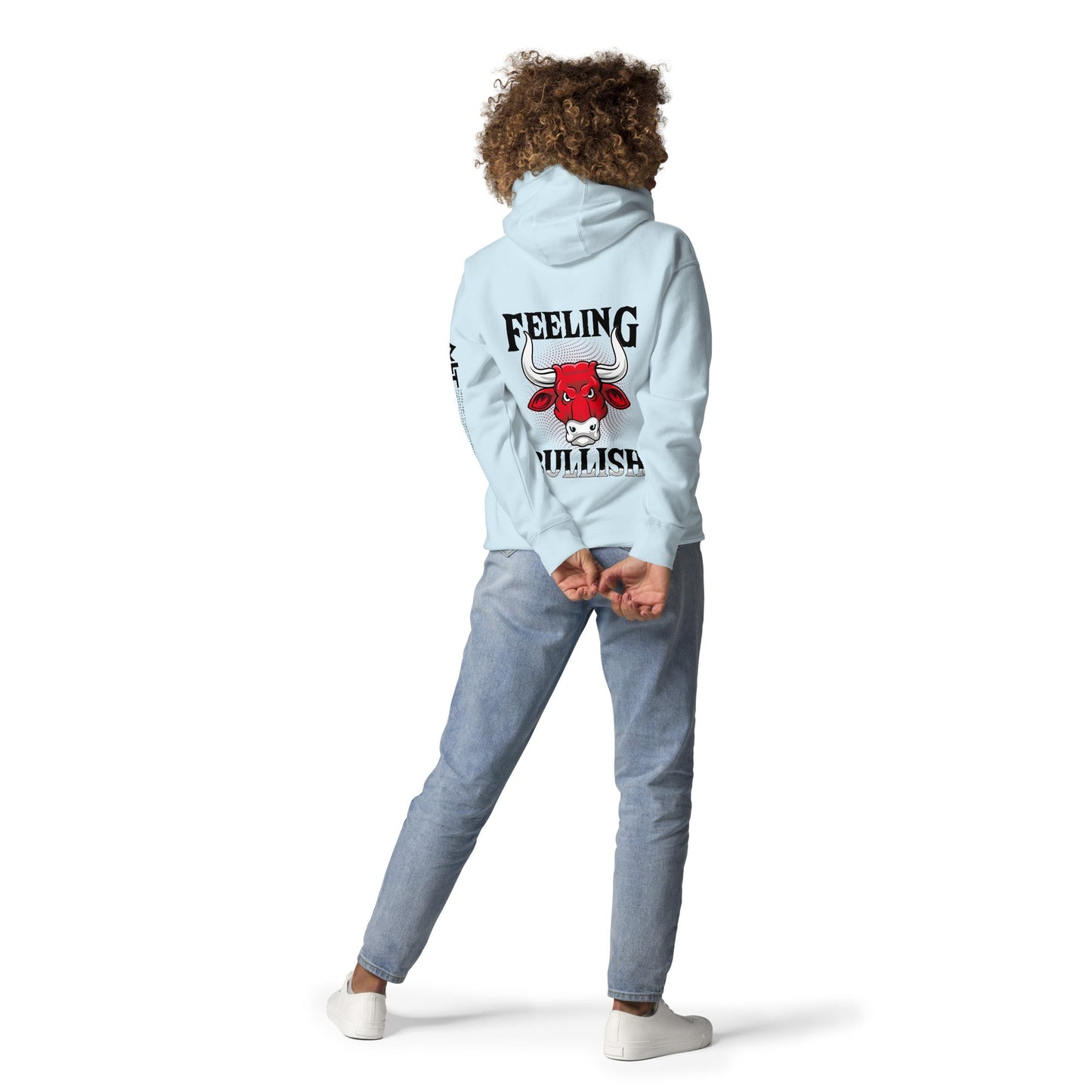 Feeling Bullish in Dark Text - Unisex Hoodie ( Back Print ) by DarkByteGear