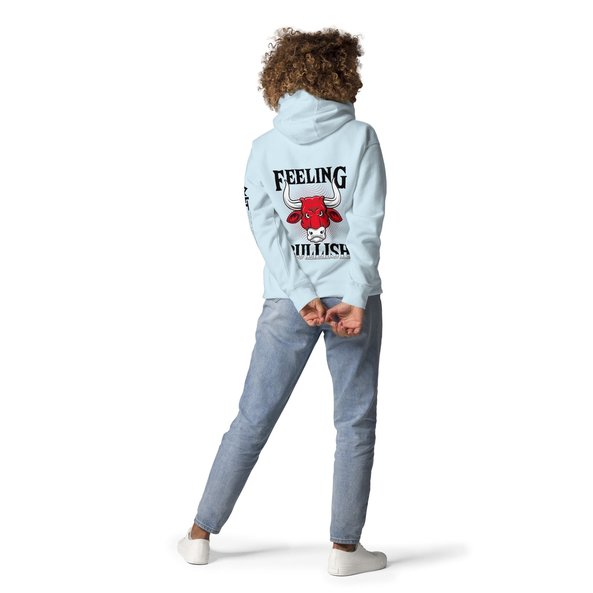 Feeling Bullish in Dark Text - Unisex Hoodie ( Back Print ) by DarkByteGear