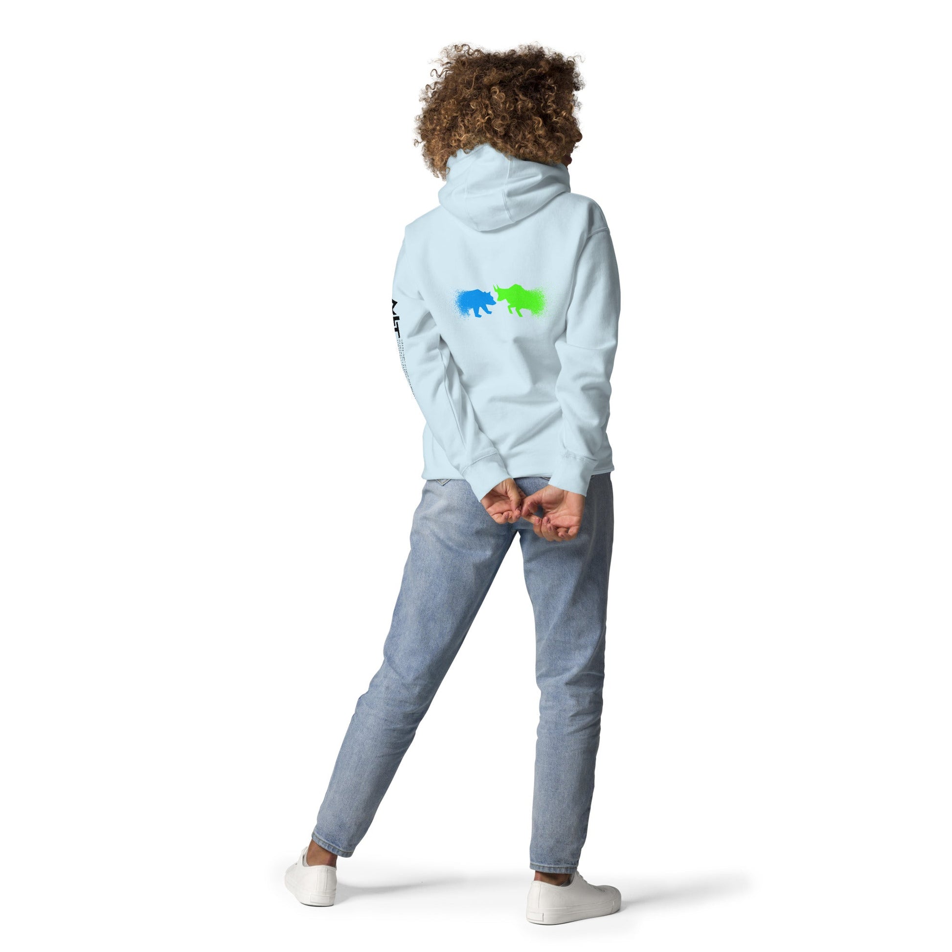 Bearish And Bullish (DB) in Light color - Unisex Hoodie ( Back Print ) by DarkByteGear
