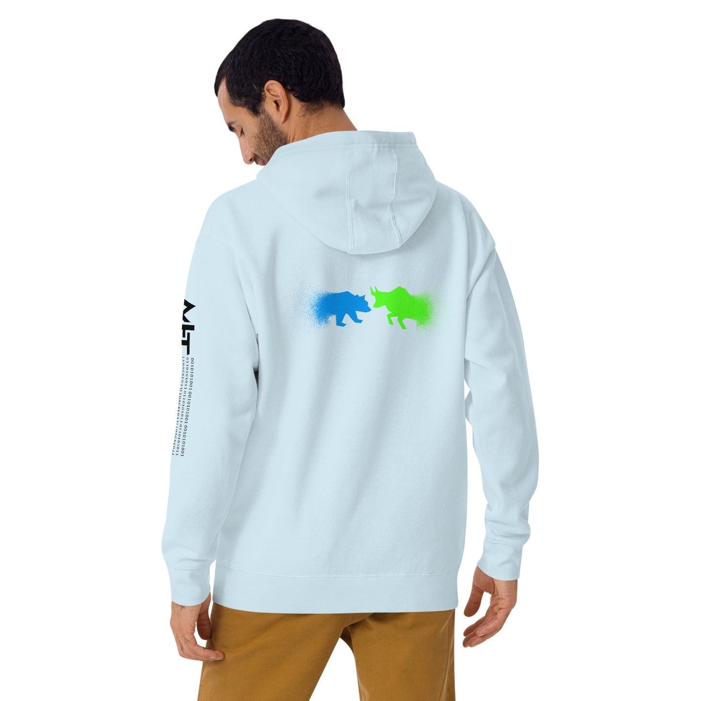 Bearish And Bullish (DB) in Light color - Unisex Hoodie ( Back Print ) by DarkByteGear