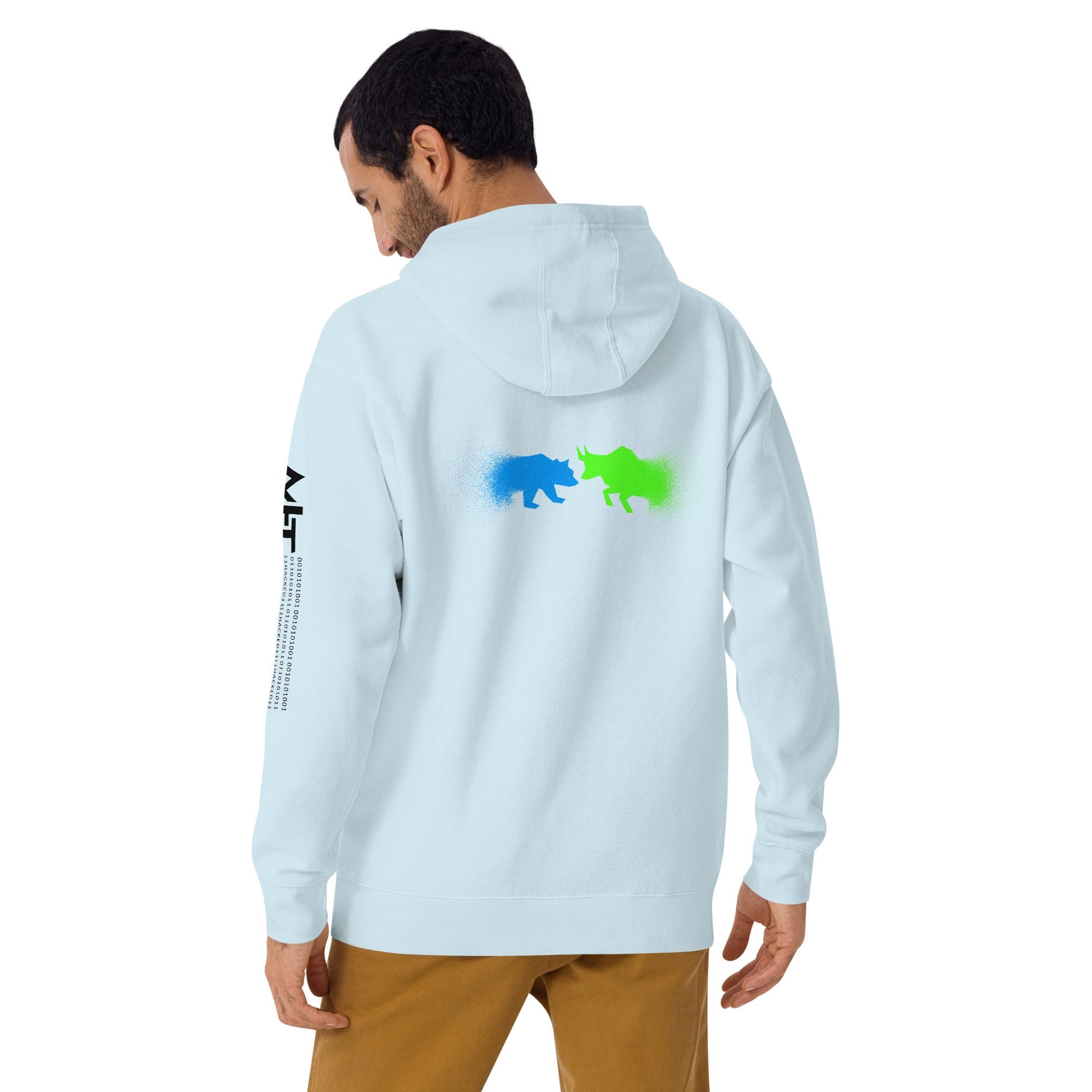 Bearish And Bullish (DB) in Light color - Unisex Hoodie ( Back Print ) by DarkByteGear