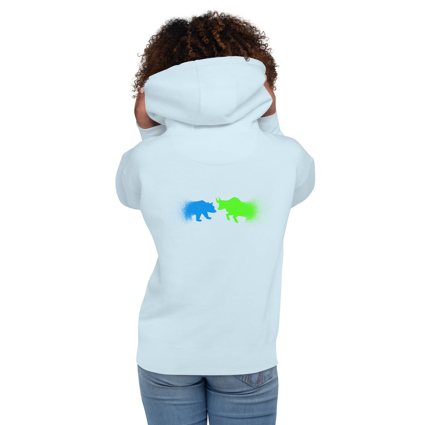 Bearish And Bullish (DB) in Light color - Unisex Hoodie ( Back Print ) by DarkByteGear