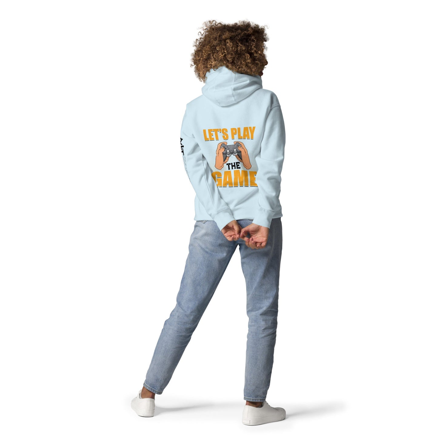 Let's Play the Game in Dark Text - Unisex Hoodie ( Back Print ) by DarkByteGear