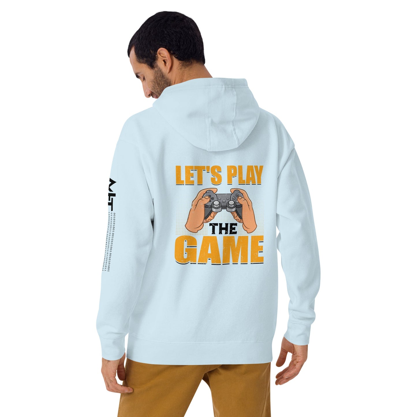 Let's Play the Game in Dark Text - Unisex Hoodie ( Back Print ) by DarkByteGear
