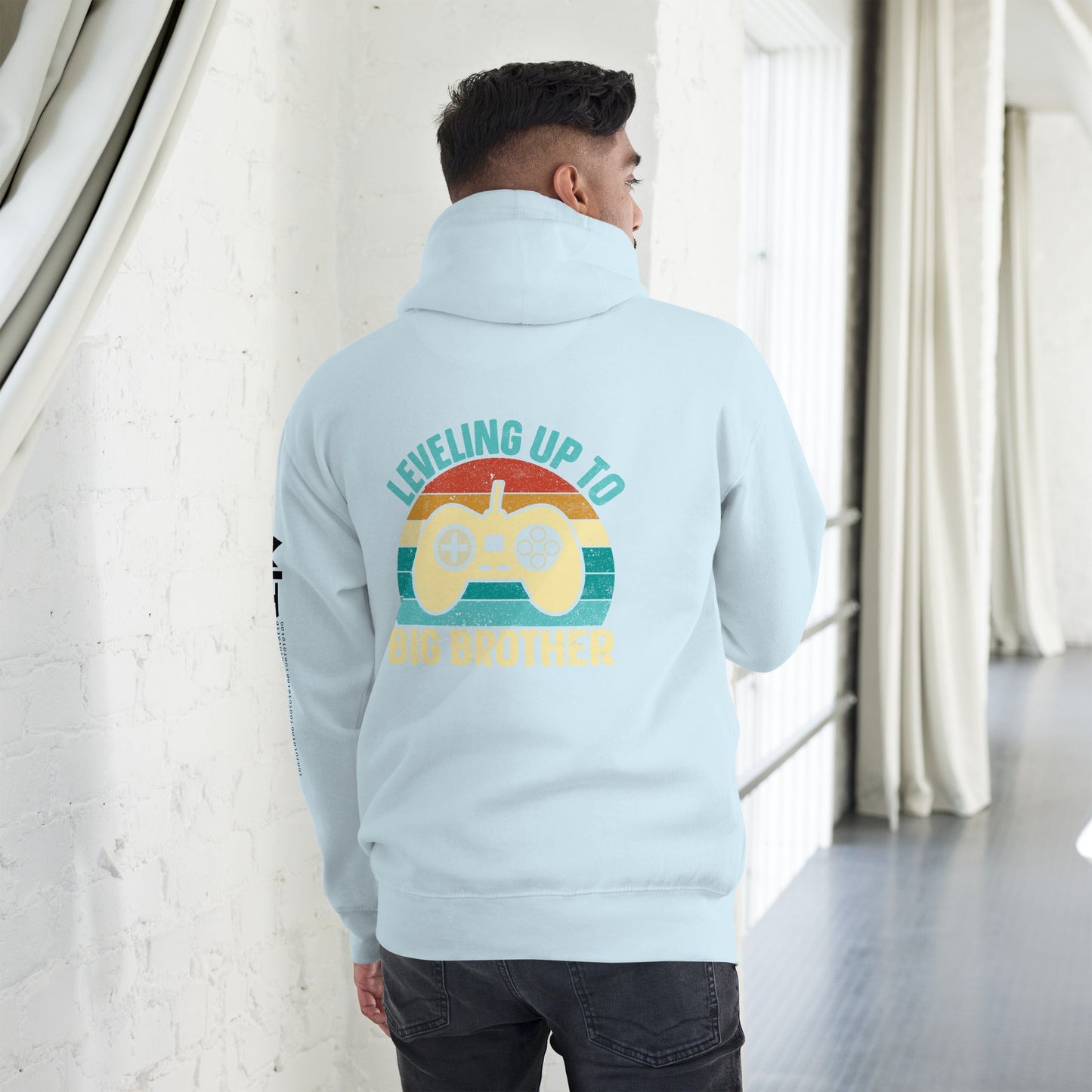 Levelling up to Big Brother V2 in Darker Shade - Unisex Hoodie ( Back Print ) by DarkByteGear