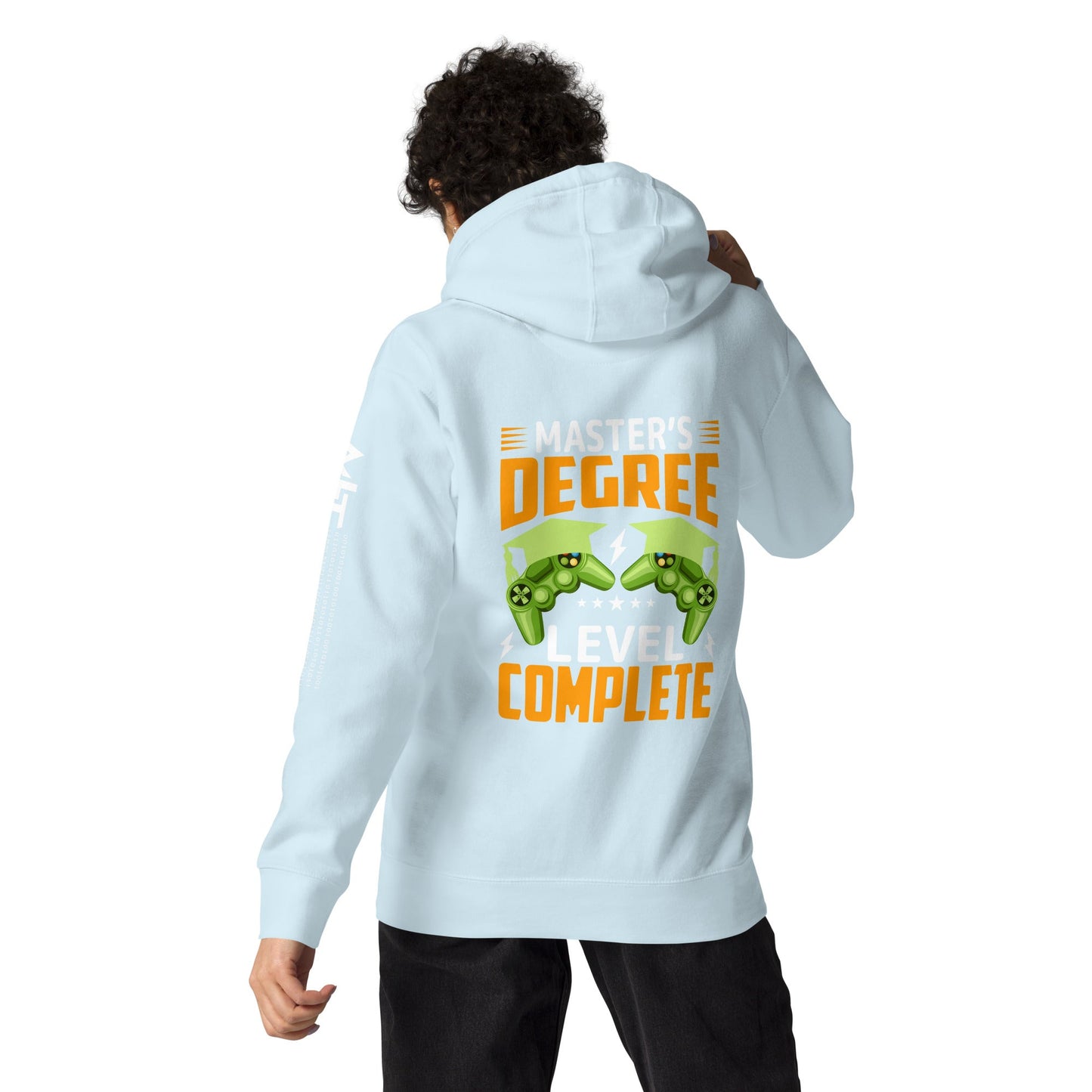 Master Degree Level Complete - Unisex Hoodie ( Back Print ) by DarkByteGear