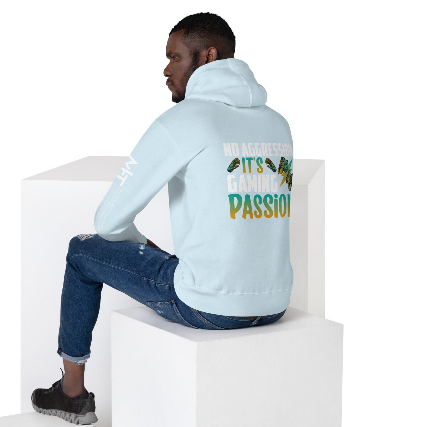 No Aggression, It's Gaming Passion - Unisex Hoodie ( Back Print ) by DarkByteGear