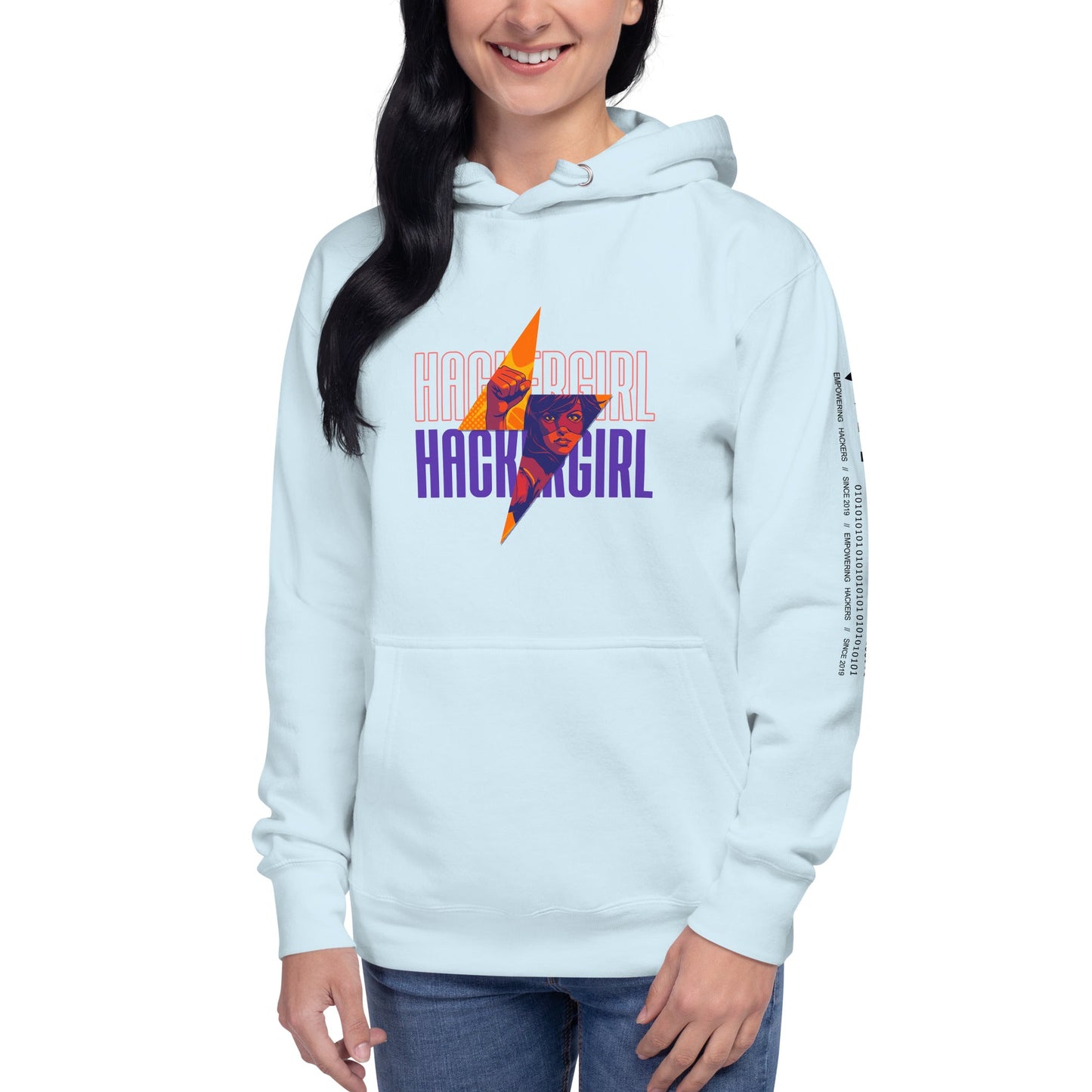 Hacker Girl V1 in Dark Color Text - Unisex Hoodie by DarkByteGear