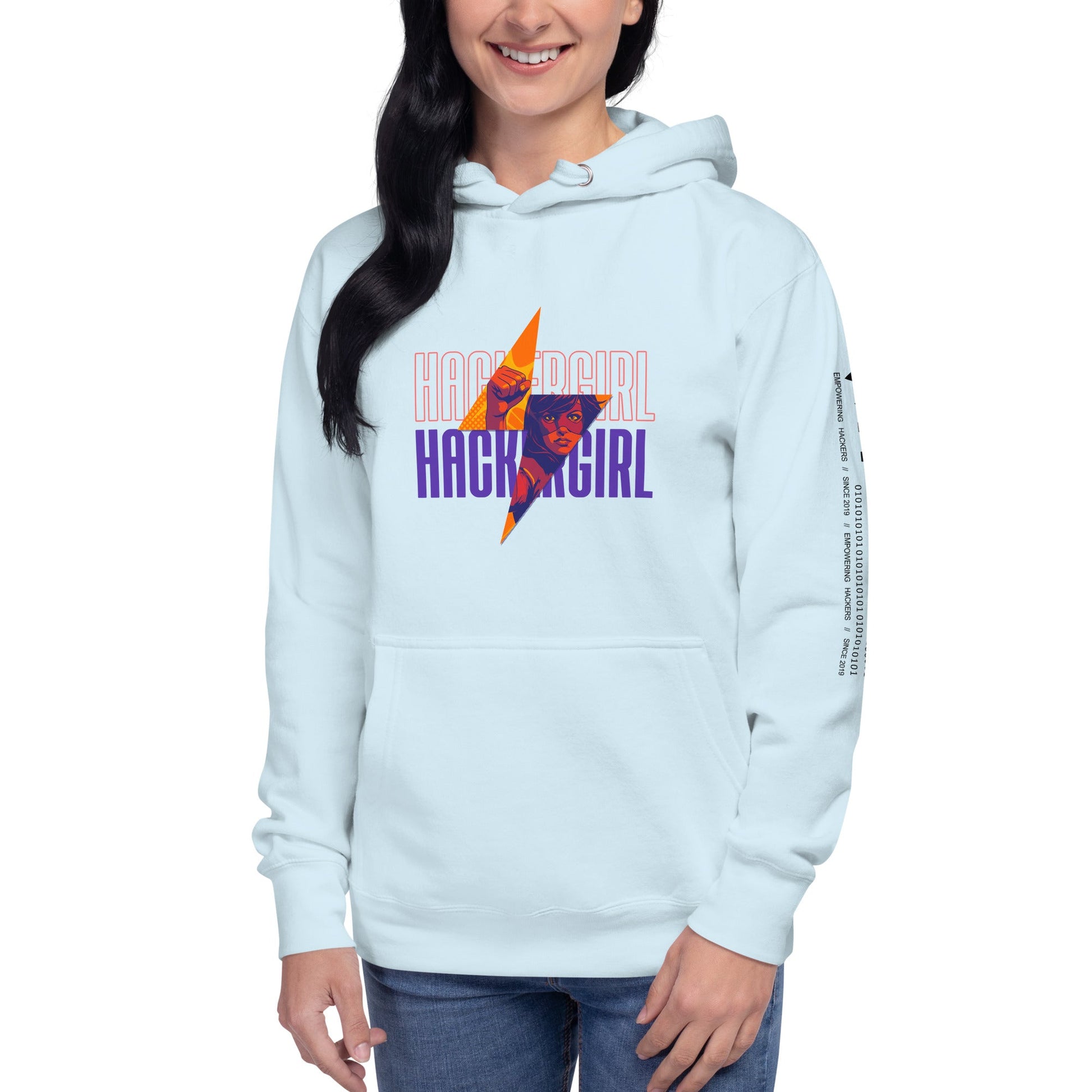 Hacker Girl V1 in Dark Color Text - Unisex Hoodie by DarkByteGear