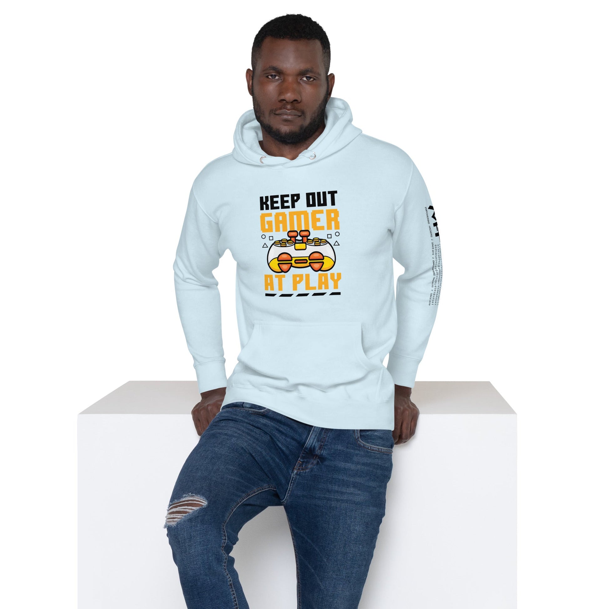 Keep Out Gamer At Play Rima 7 in Dark Text - Unisex Hoodie by DarkByteGear