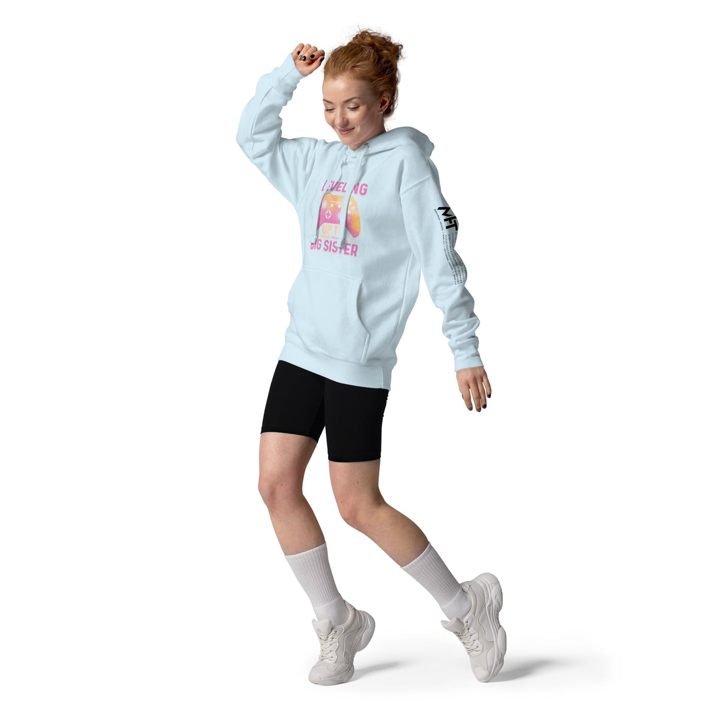 Levelling up to Big Sister for light color - Unisex Hoodie by DarkByteGear