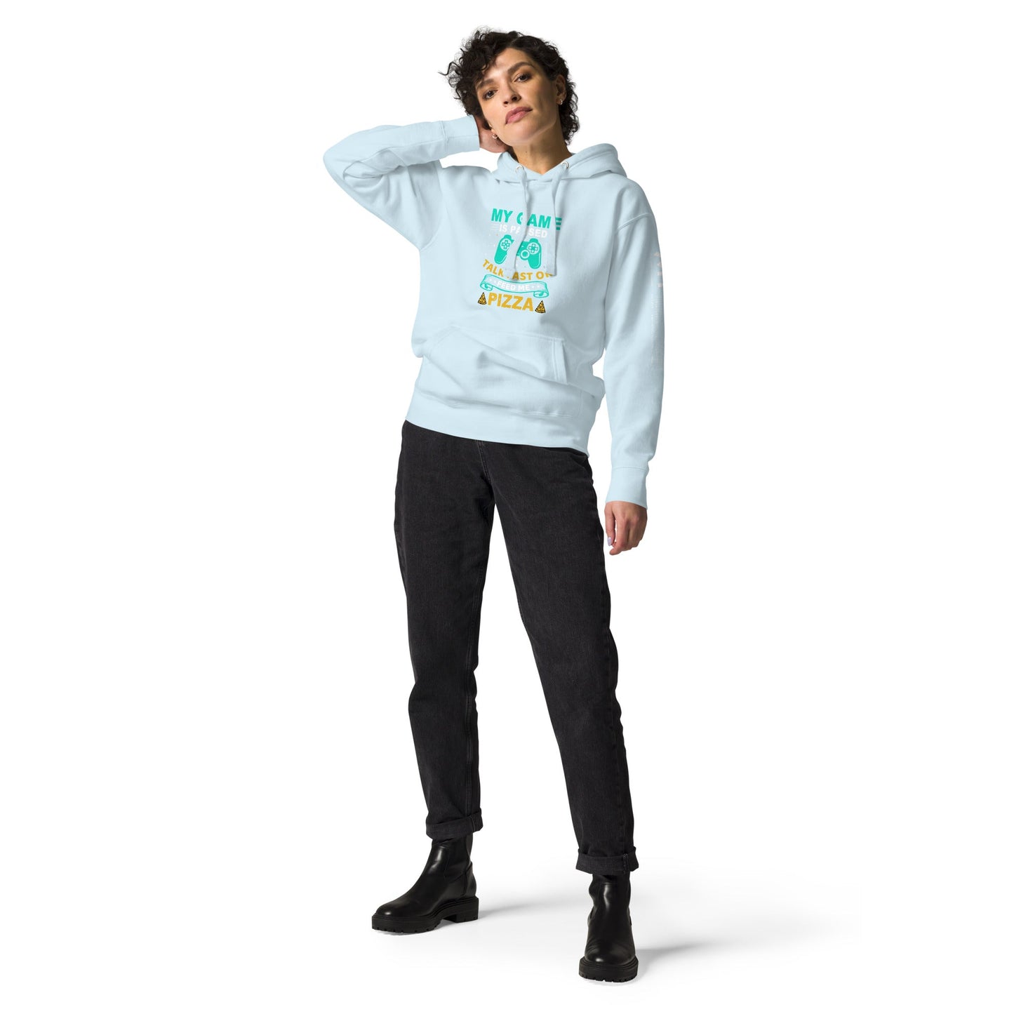 My Game is Paused, Talk Fast or Feed me Pizza - Unisex Hoodie by DarkByteGear