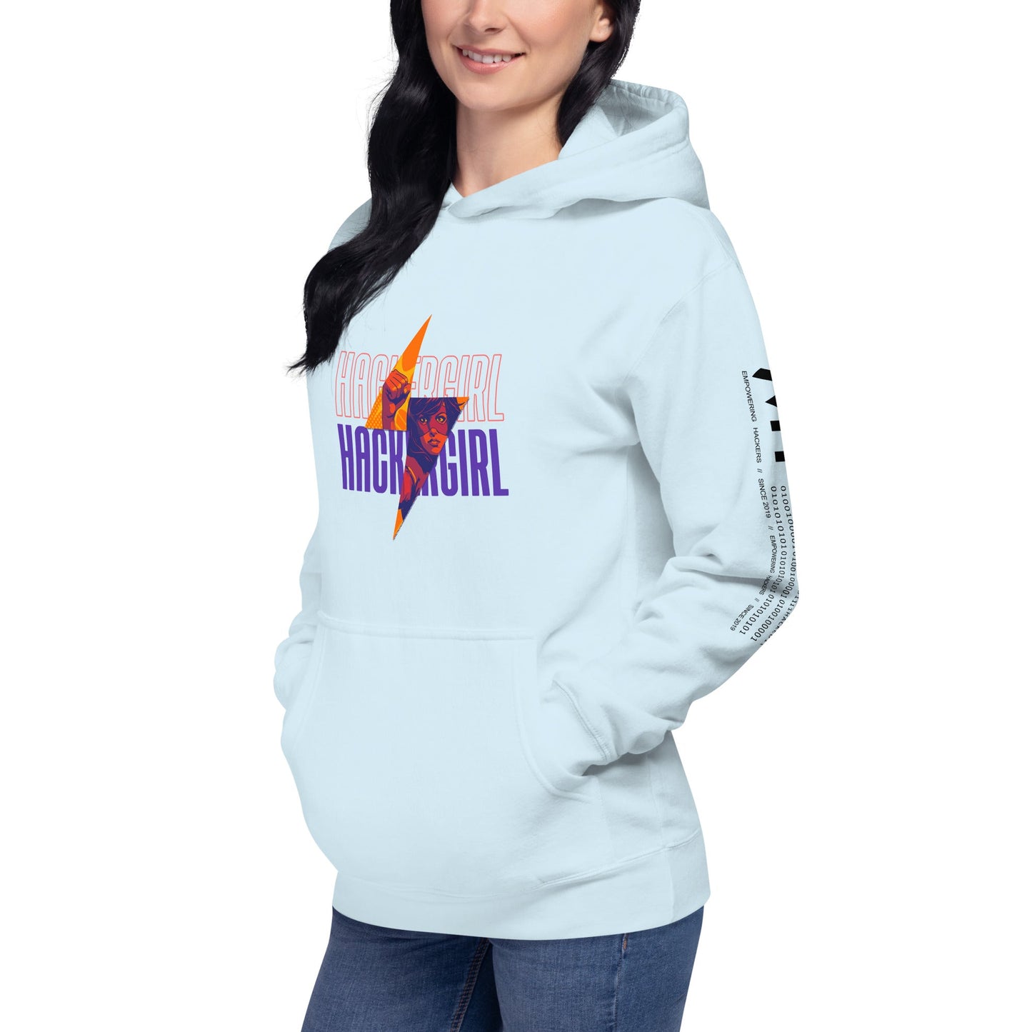 Hacker Girl V1 in Dark Color Text - Unisex Hoodie by DarkByteGear