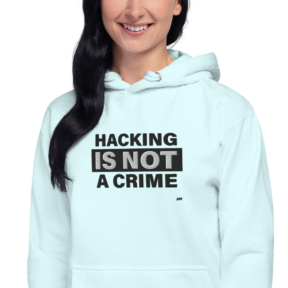 Hacking is not a crime - Unisex Hoodie (embroidered) by DarkByteGear
