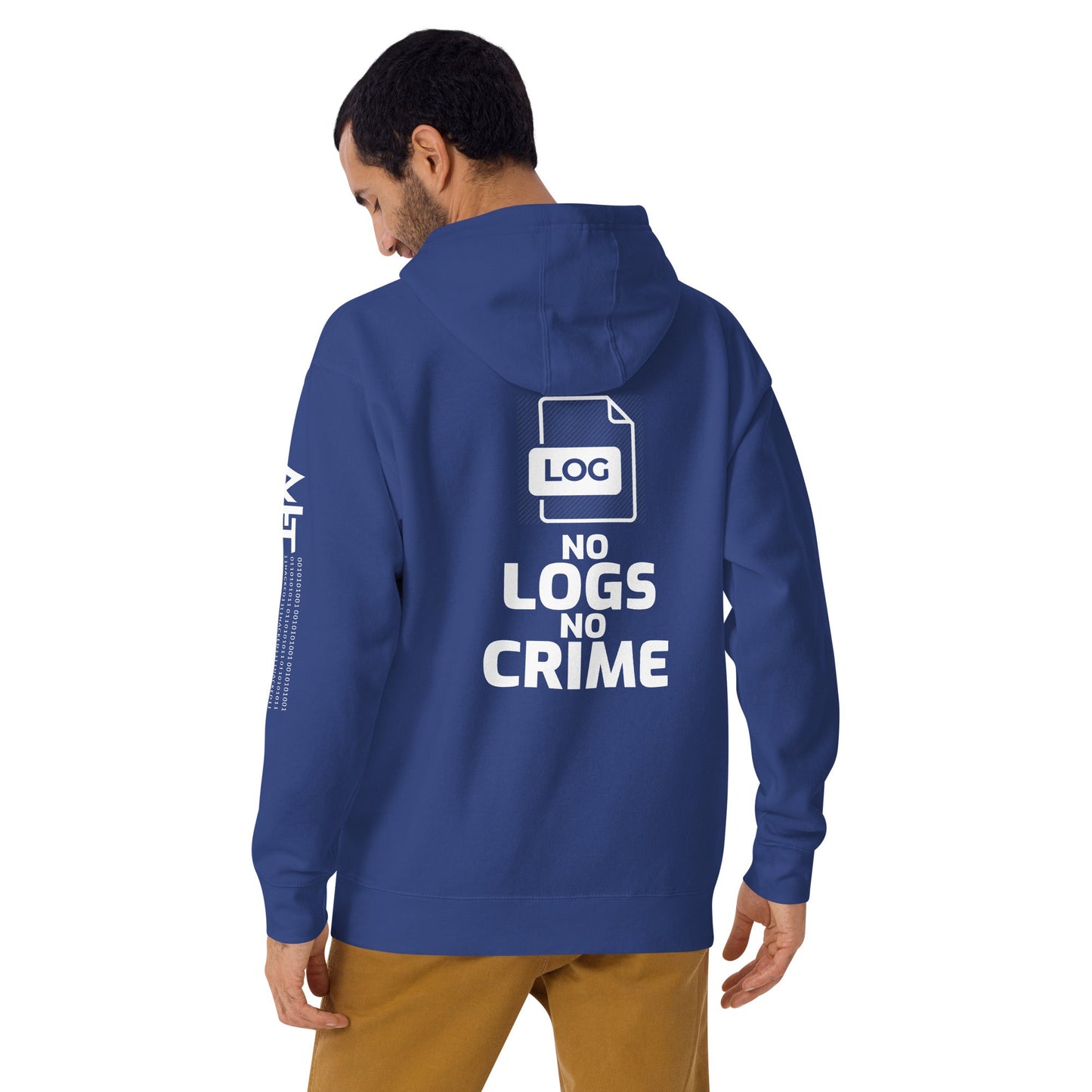 No logs no crime - Unisex Hoodie (back print) by DarkByteGear
