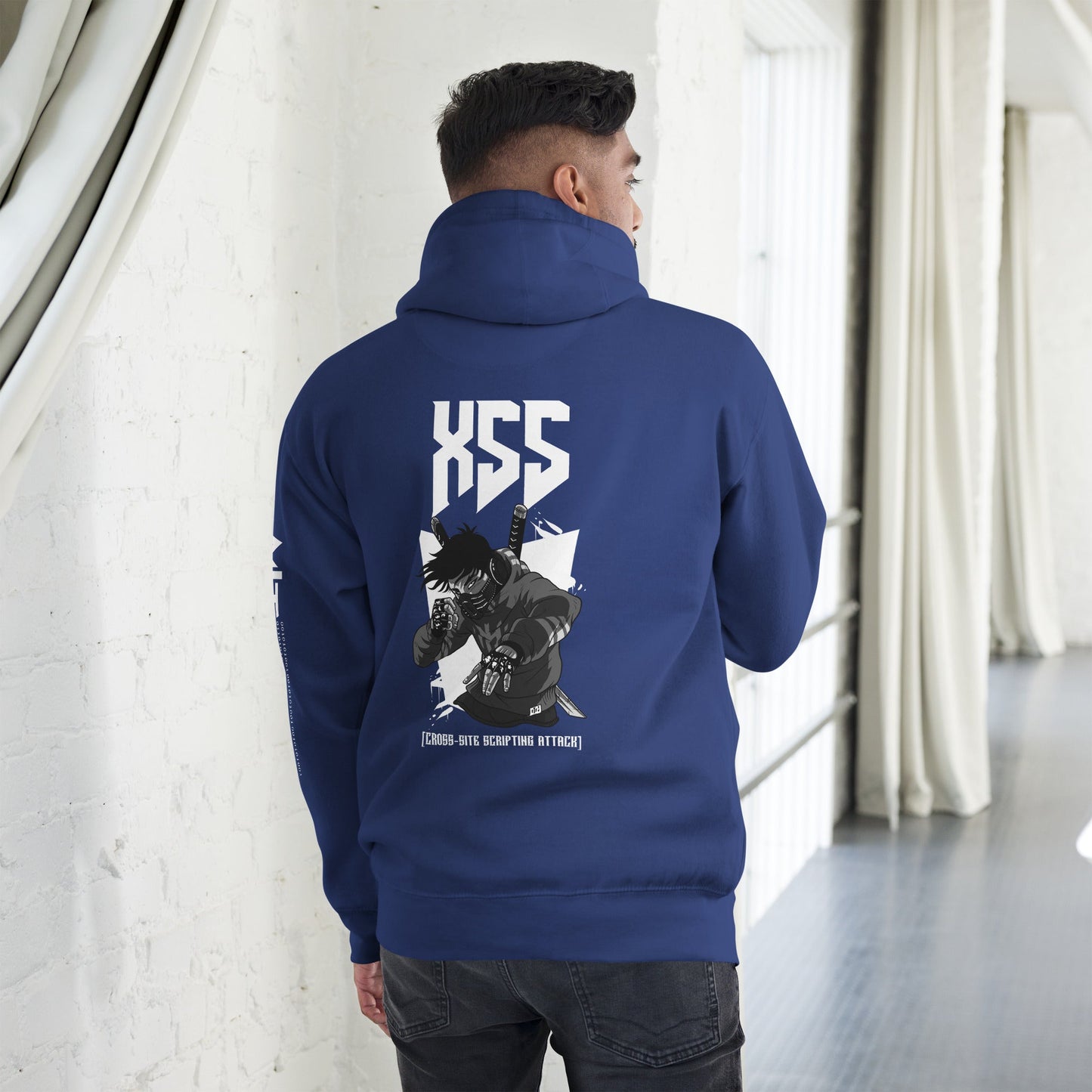 XSS cross-site scripting attack - Unisex Hoodie (back print) by DarkByteGear