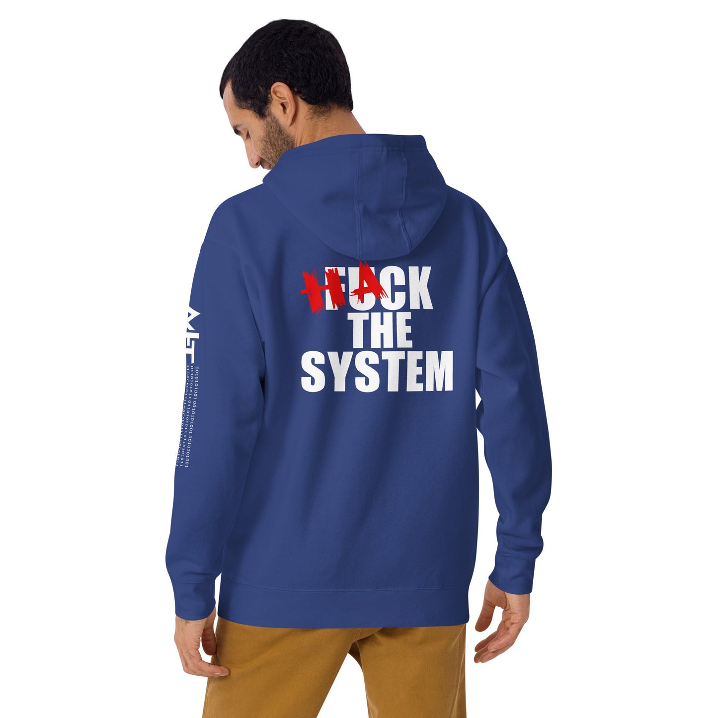 Hack the system - Unisex Hoodie (back print) by DarkByteGear