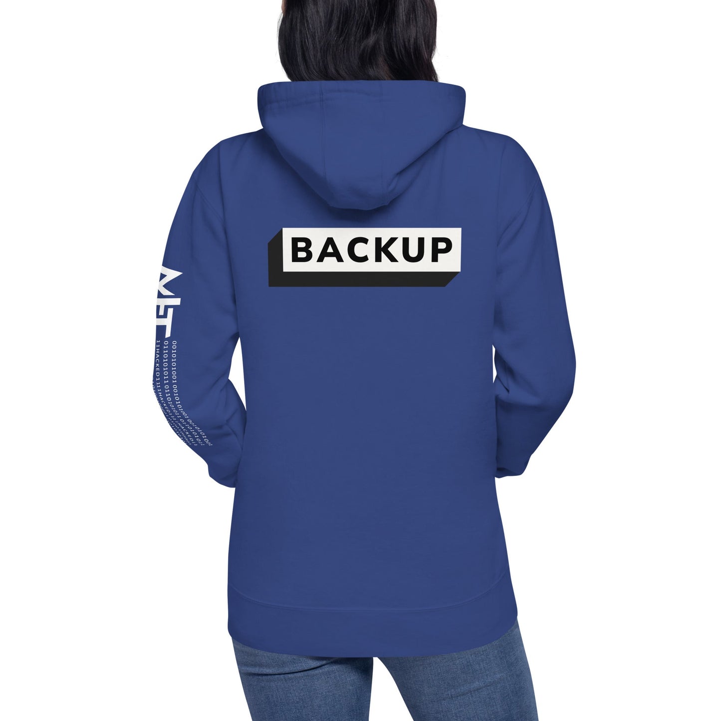 Backup - Unisex Hoodie (back print) by DarkByteGear