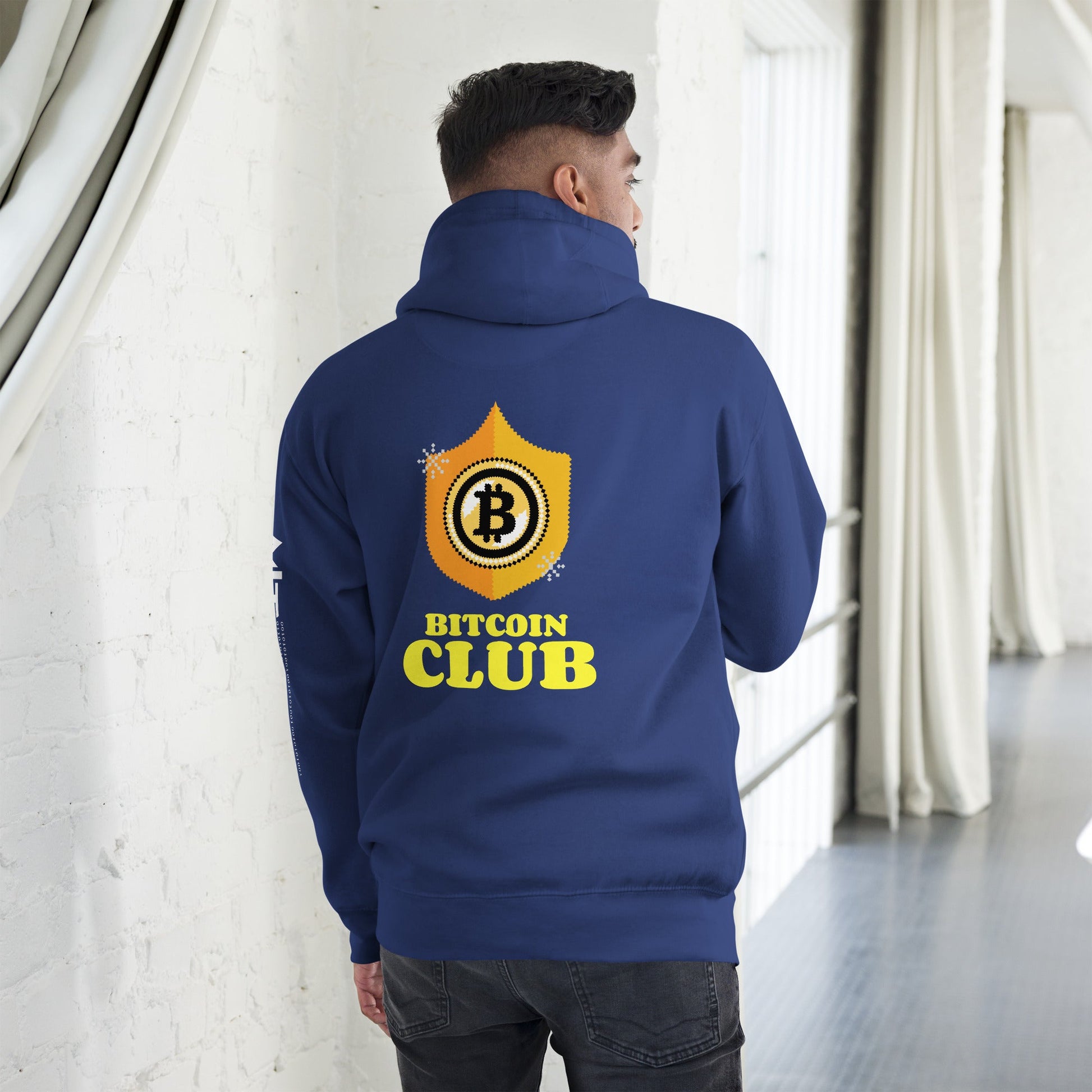 Bitcoin Club V2 Unisex Hoodie ( Back Print ) by DarkByteGear