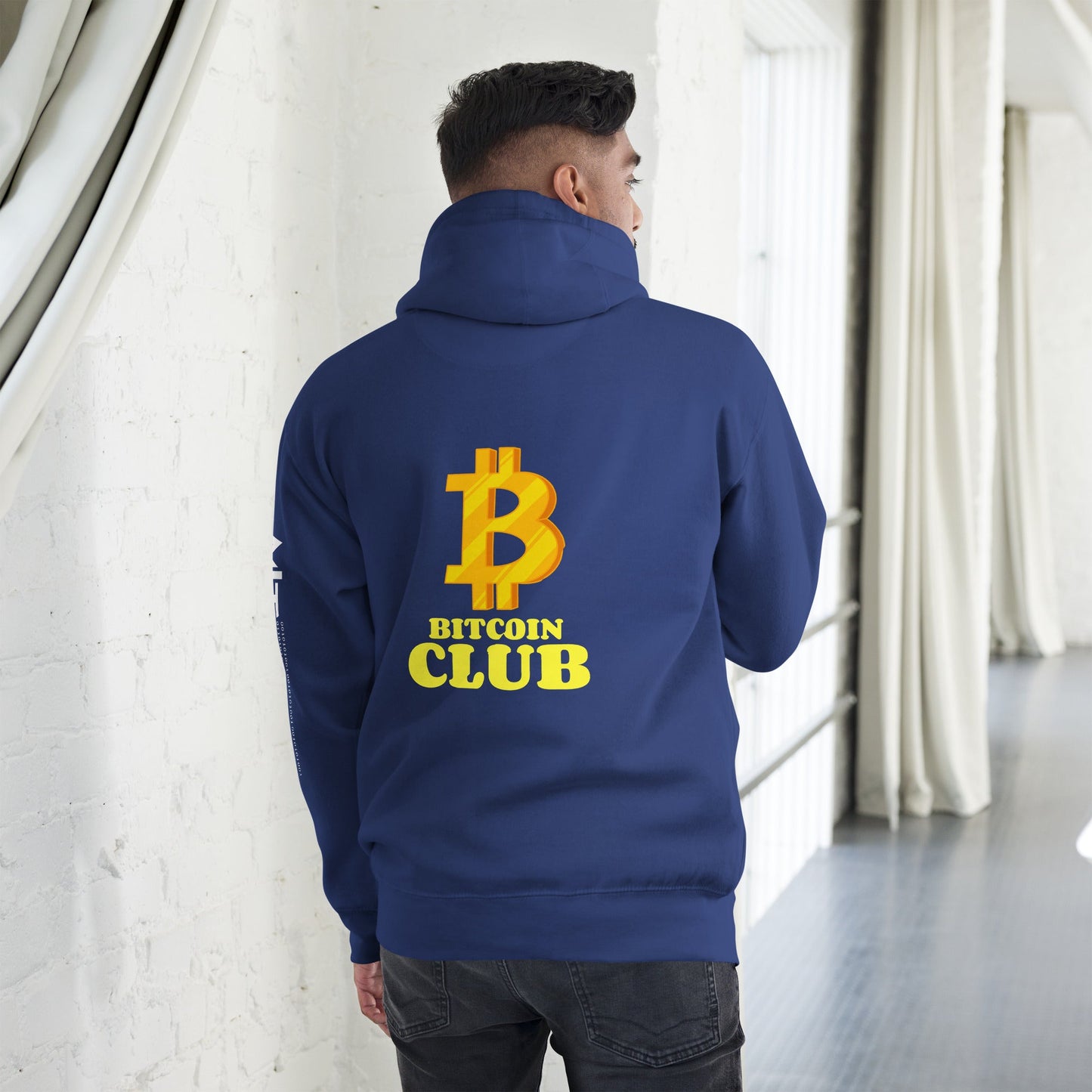 BITCOIN CLUB V5 - Unisex Hoodie ( Back Print ) by DarkByteGear