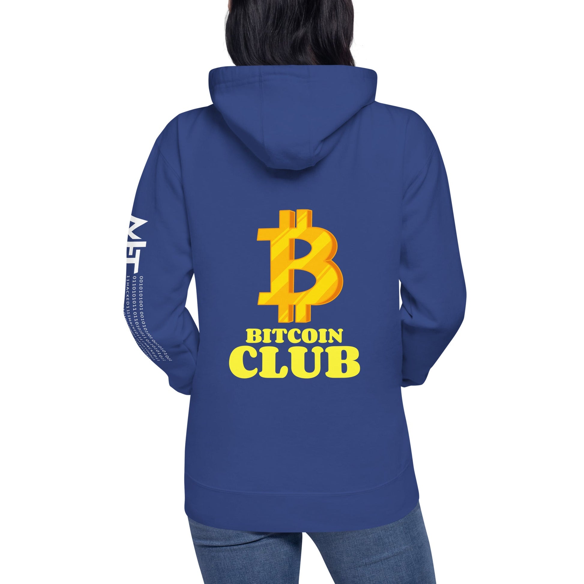 BITCOIN CLUB V5 - Unisex Hoodie ( Back Print ) by DarkByteGear