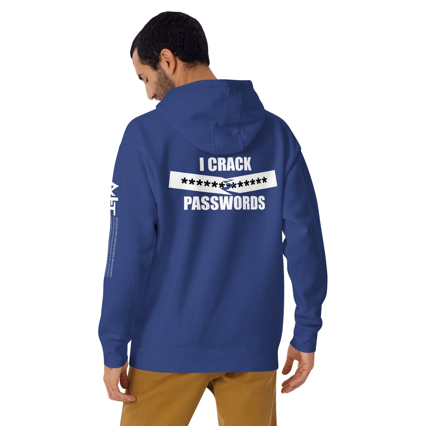 I crack passwords - Unisex Hoodie (back print) by DarkByteGear