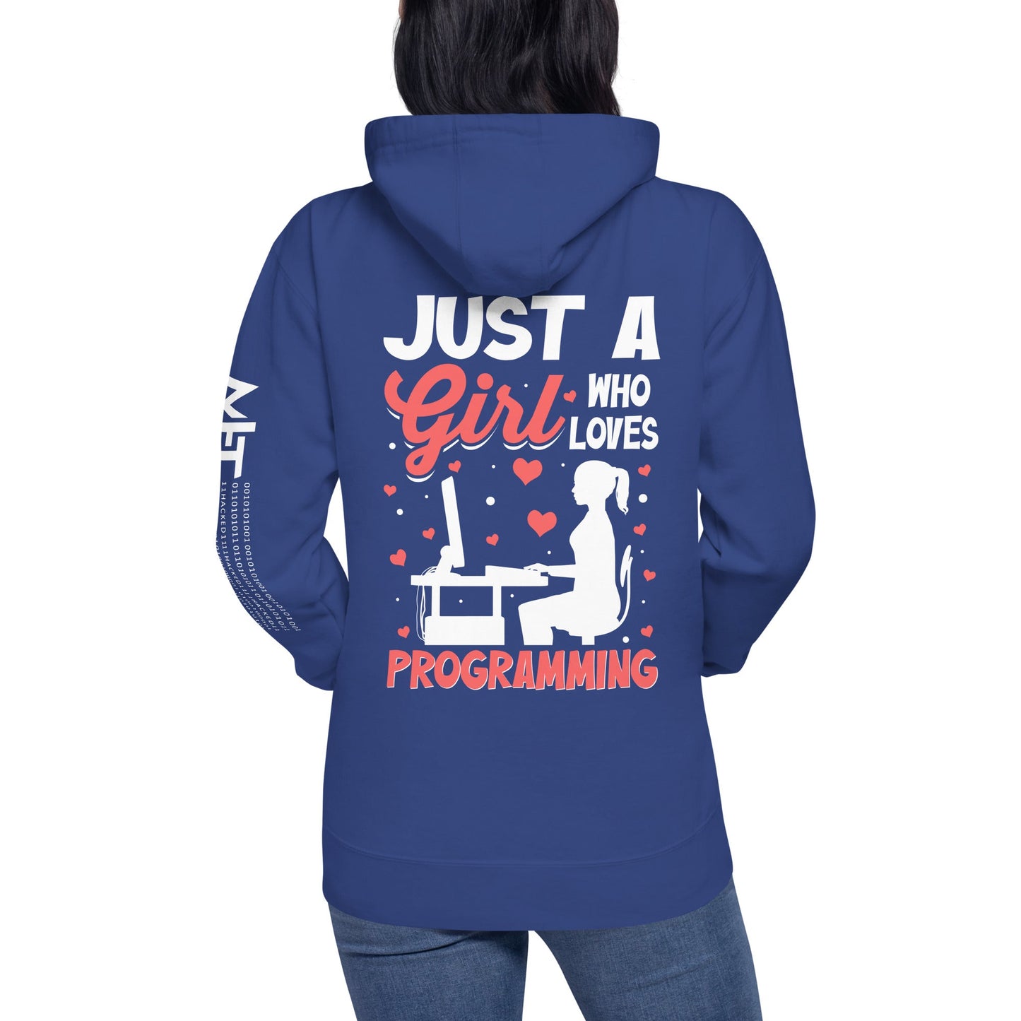 Just a girl who loves programming - Unisex Hoodie ( Back Print ) by DarkByteGear