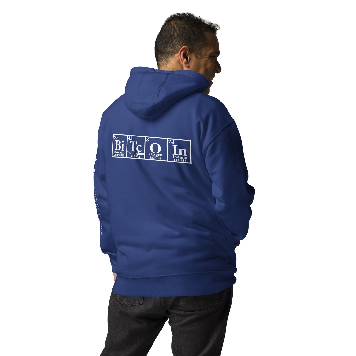 Bitcoin Periodic Table Unisex Hoodie ( Back Print ) by DarkByteGear