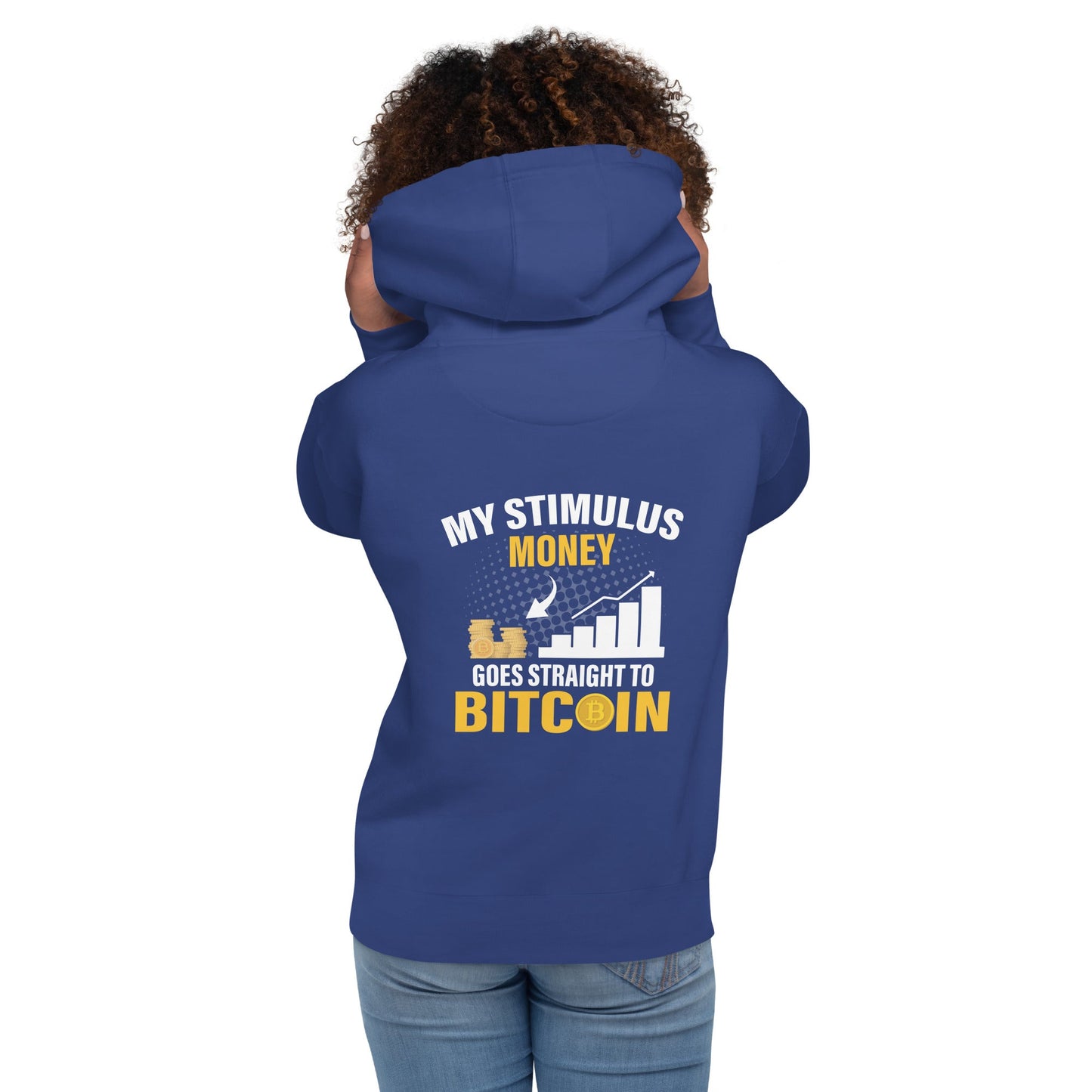 My Stimulus Money Goes Straight to Bitcoin Unisex Hoodie by DarkByteGear