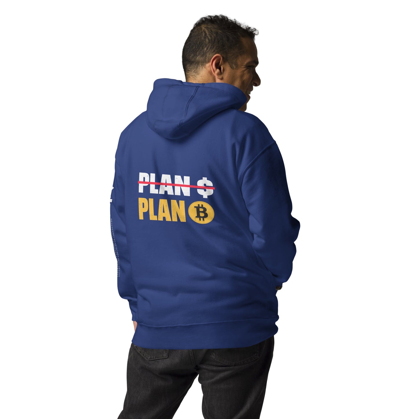 No Plan $, but Plan Bitcoin Unisex Hoodie ( Back Print ) by DarkByteGear