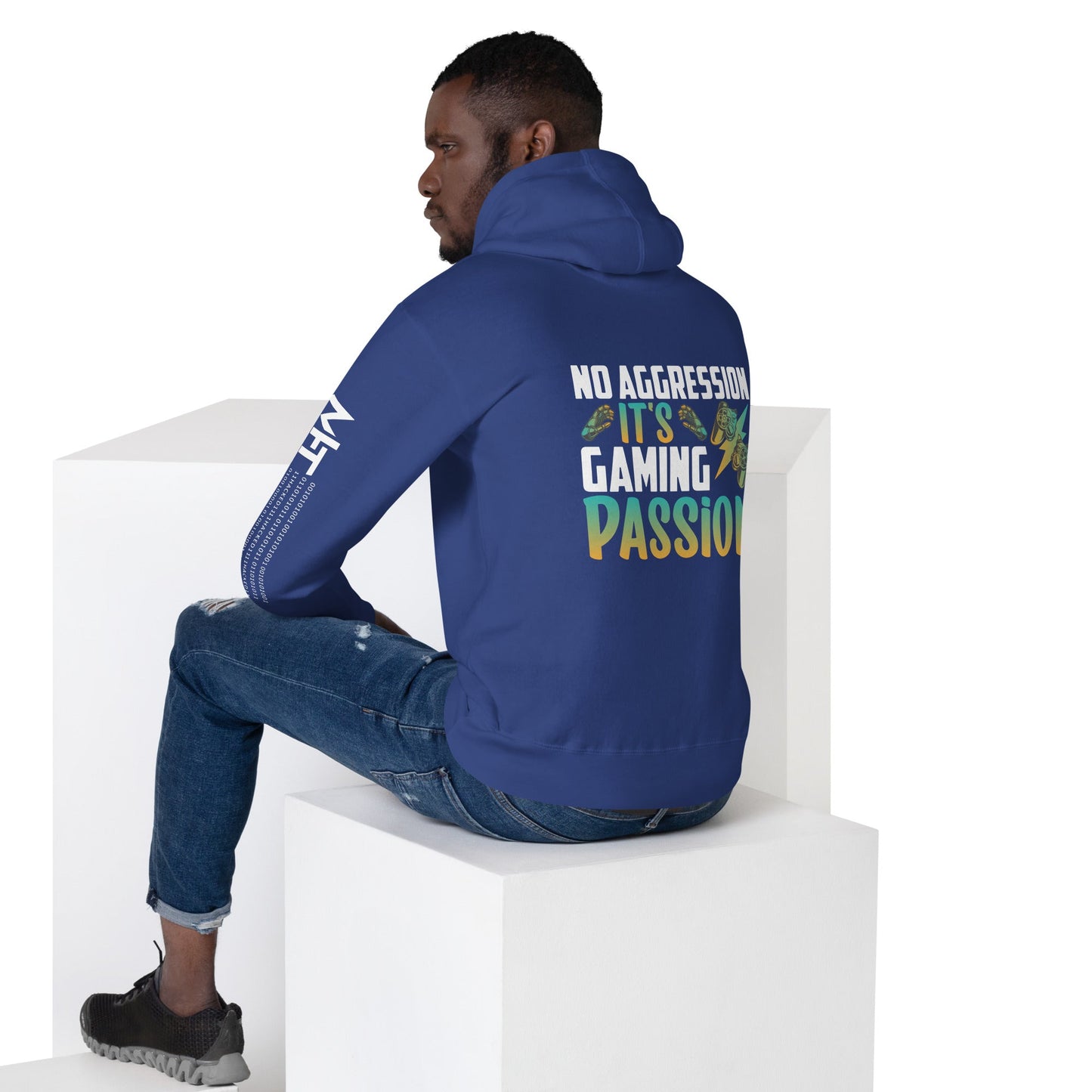 No Aggression, It's Gaming Passion - Unisex Hoodie ( Back Print ) by DarkByteGear