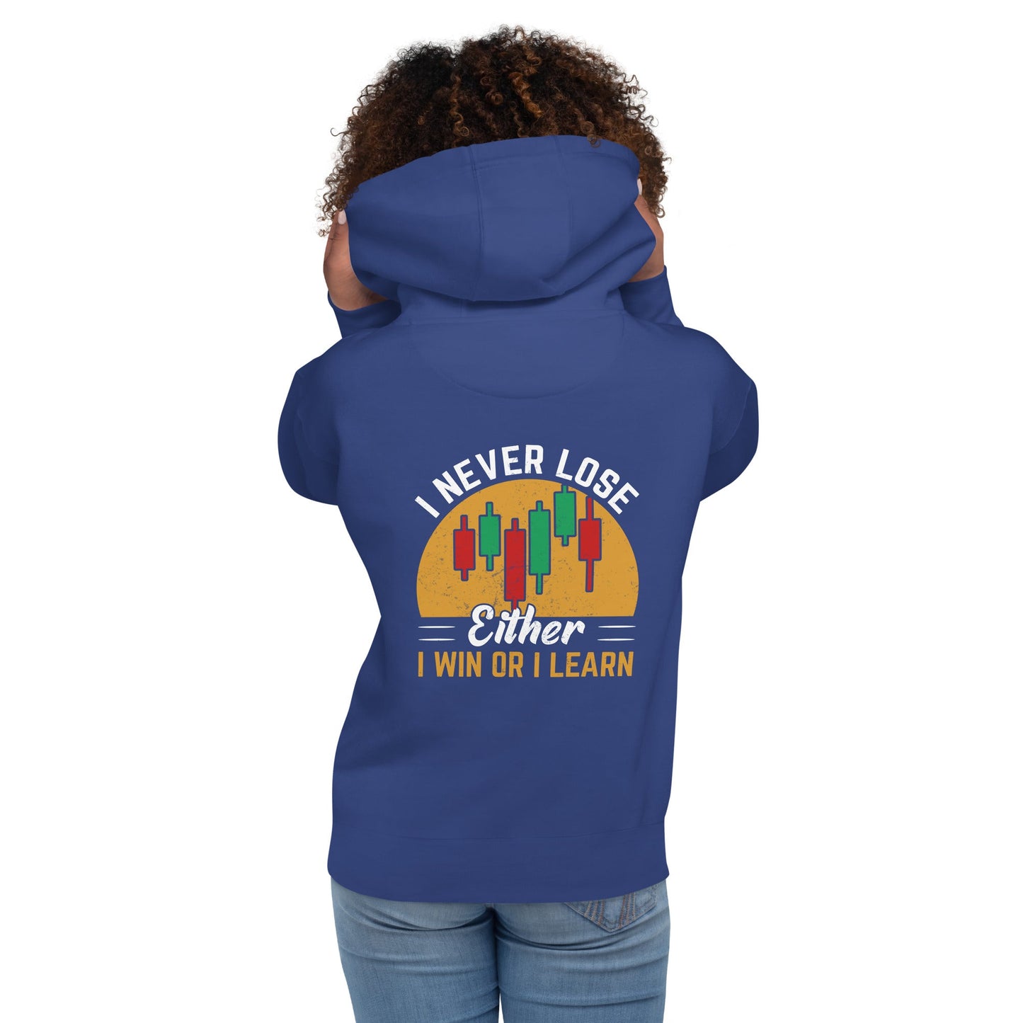 I never Lose: Either I win or I learn V1 - Unisex Hoodie ( Back Print ) by DarkByteGear