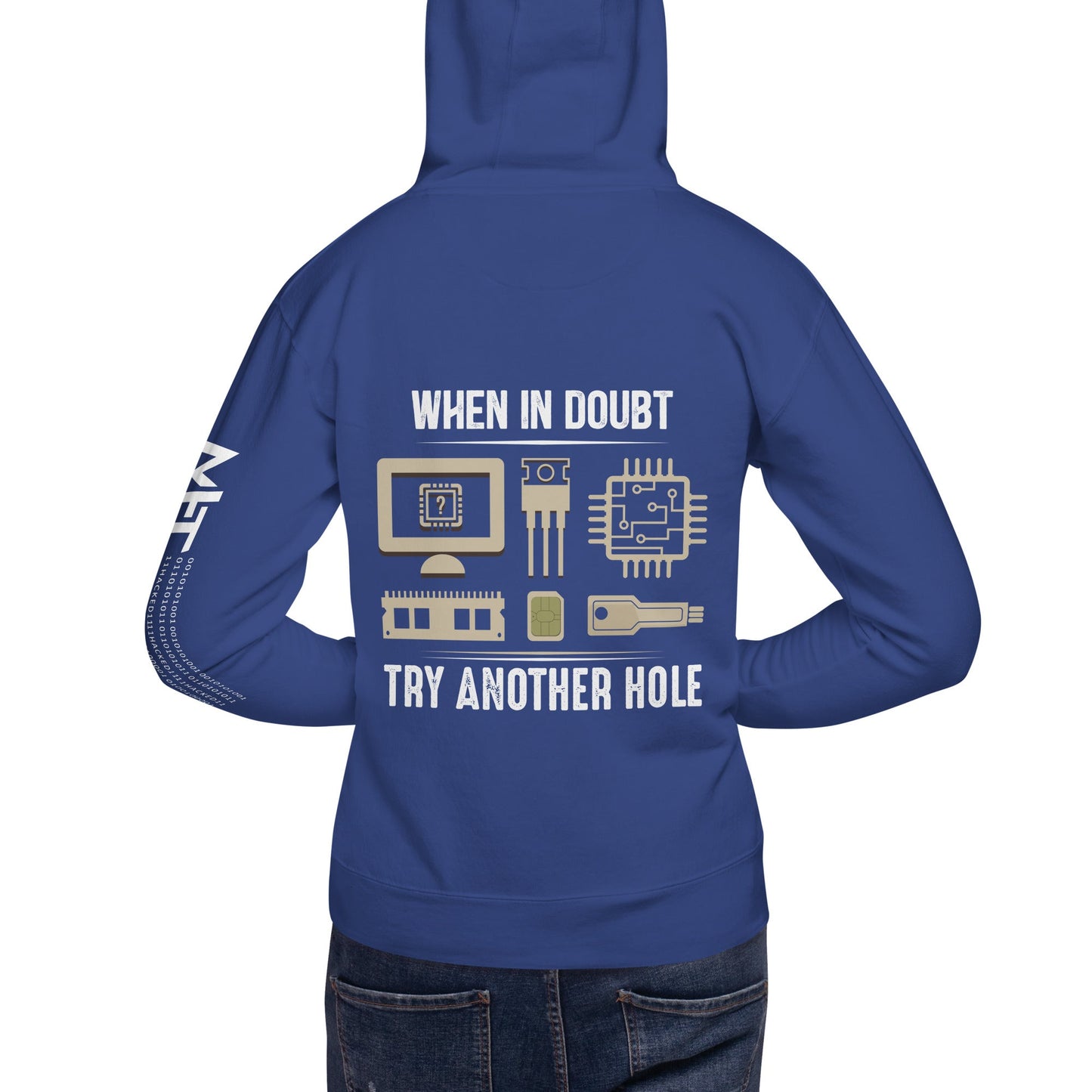When in doubt, Try another hole V1 - Unisex Hoodie( Back Print ) by DarkByteGear