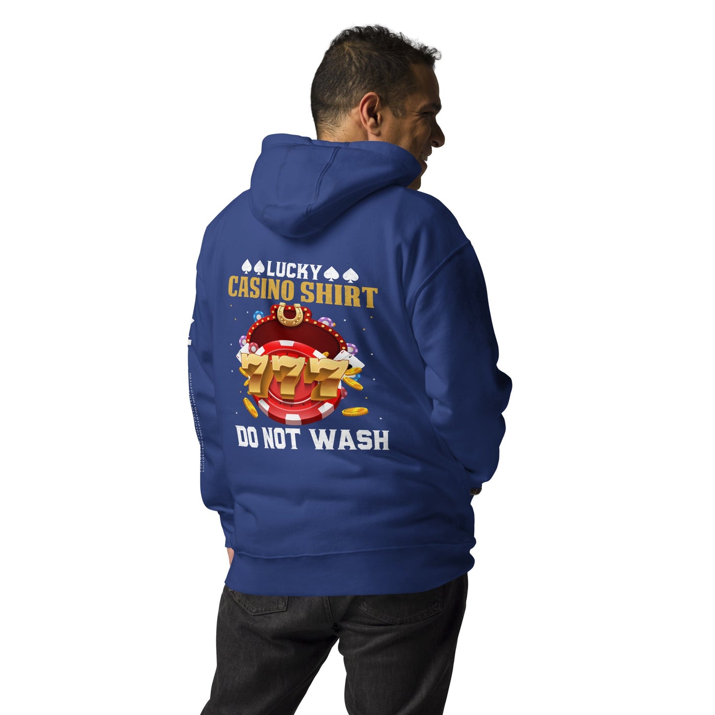 Lucky Casino Shirt Do Not Wash - Unisex Hoodie ( Back Print ) by DarkByteGear
