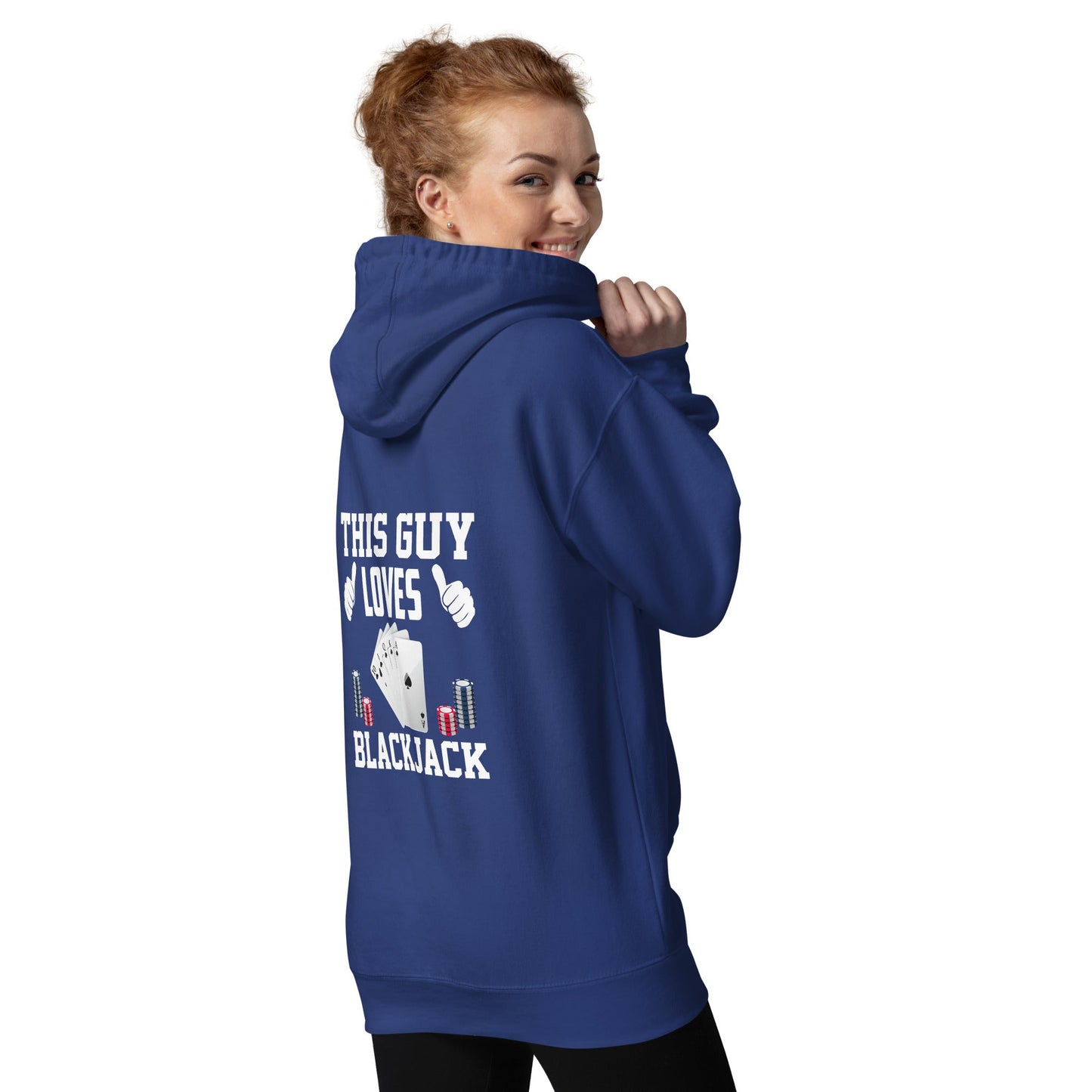 This Guy Loves Black Jack - Unisex Hoodie ( Back Print ) by DarkByteGear