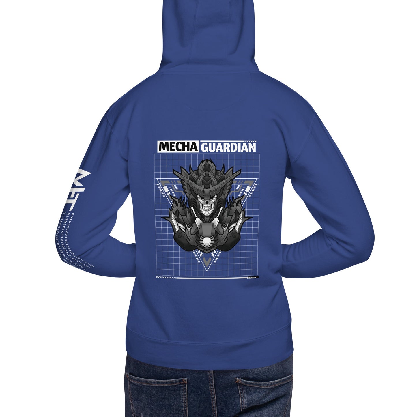 Mecha Guardian - Unisex Hoodie ( Back Print ) by DarkByteGear
