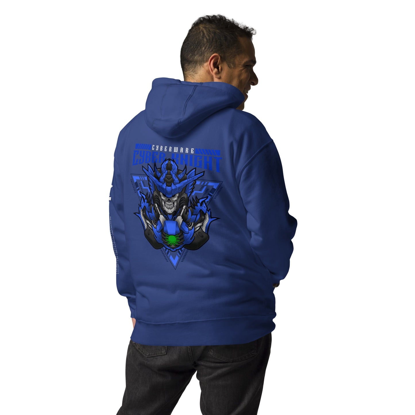 CyberWare Cyber knight - Unisex Hoodie ( Back Print ) by DarkByteGear