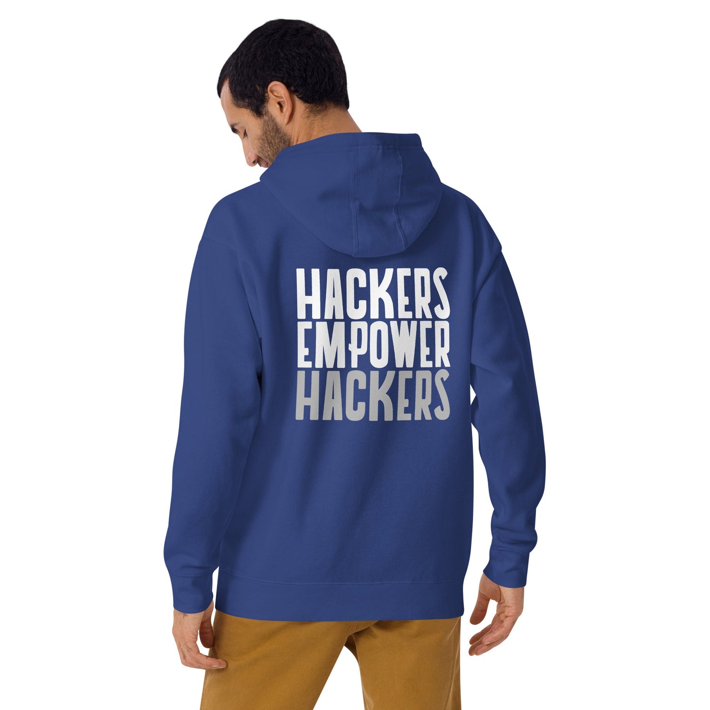 Hackers Empower Hackers - Unisex Hoodie ( Back Print ) by DarkByteGear