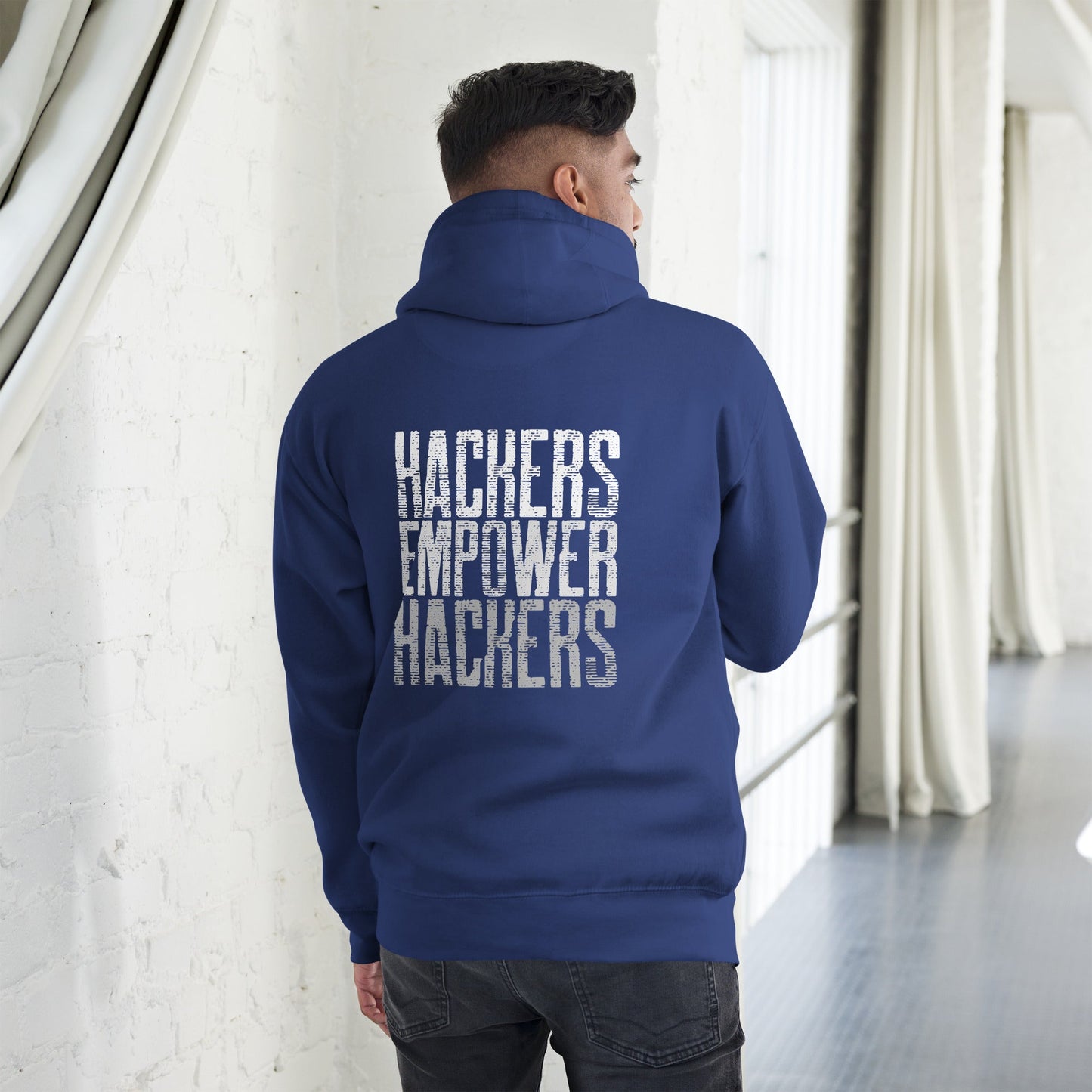 Hackers Empower Hackers V1 - Unisex Hoodie ( Back Print ) by DarkByteGear