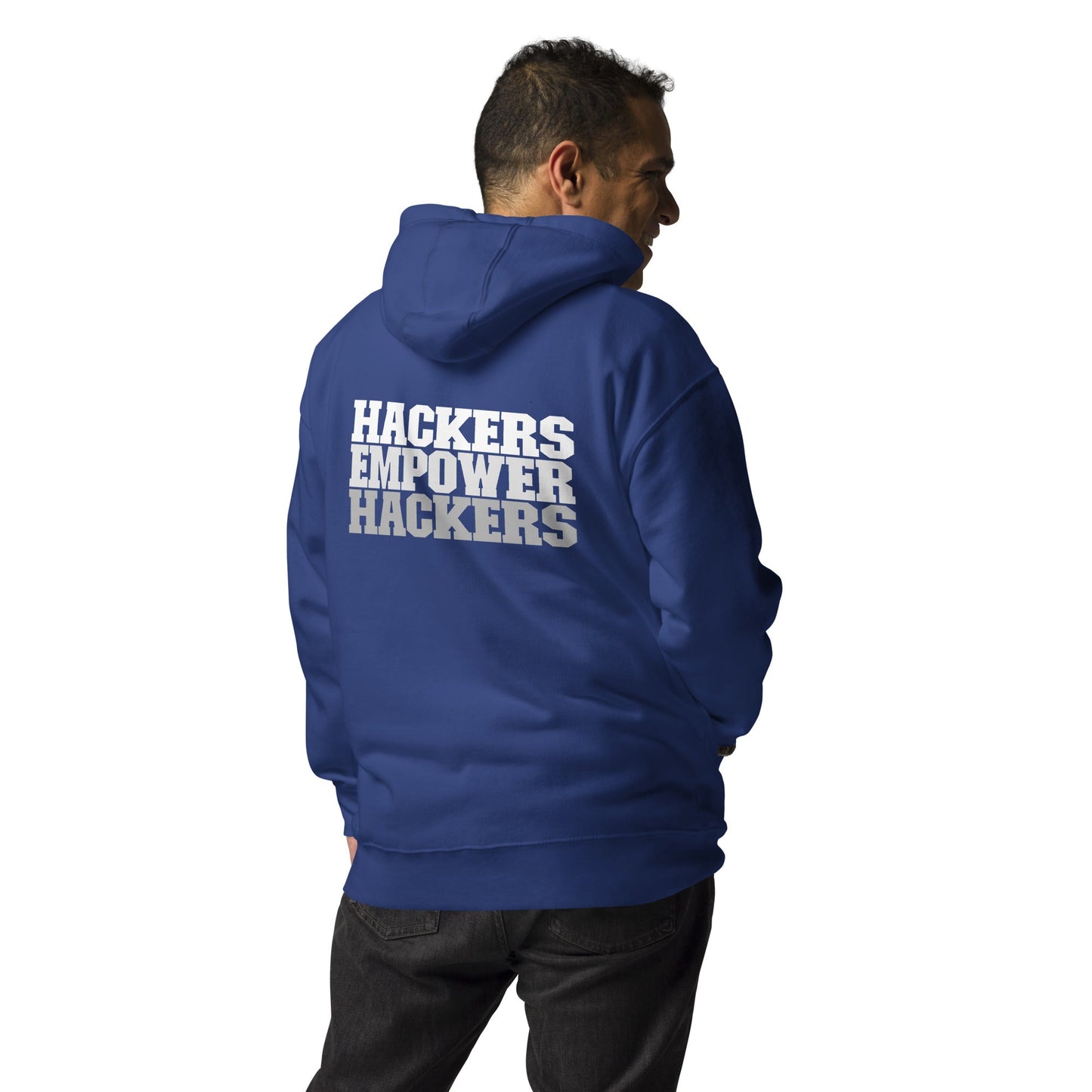 Hackers Empower Hackers V2 - Unisex Hoodie ( Back Print ) by DarkByteGear