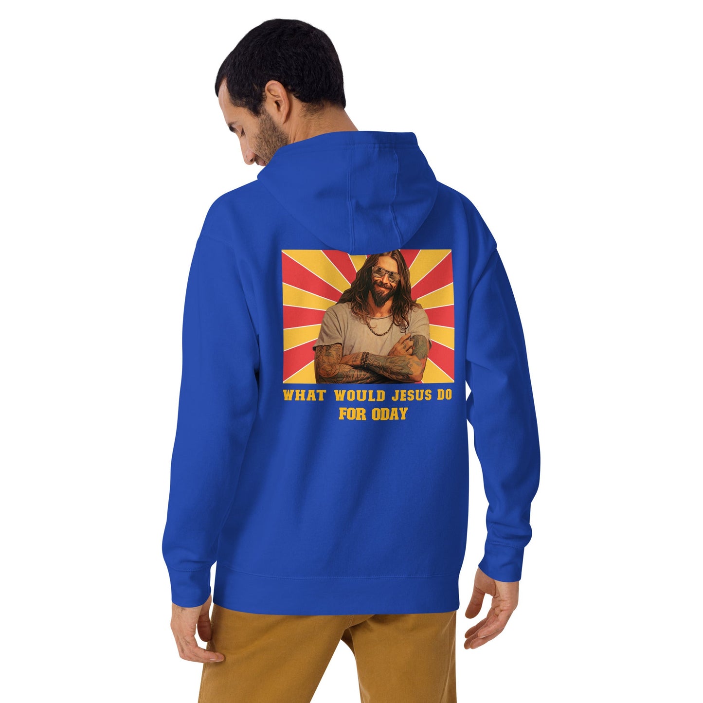 What would Jesus do for 0day v1 - Unisex Hoodie (back print) by DarkByteGear