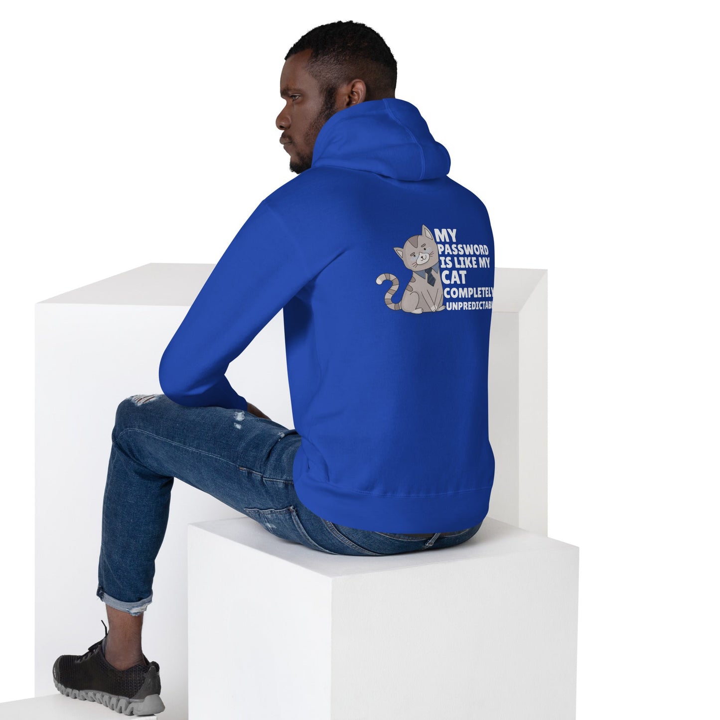 My password is like my cat completely unpredictable - Unisex Hoodie by DarkByteGear
