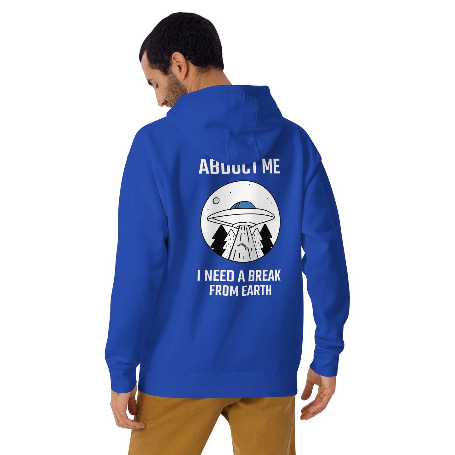 Abduct me, I need a break from Earth - Unisex Hoodie (back print) by DarkByteGear