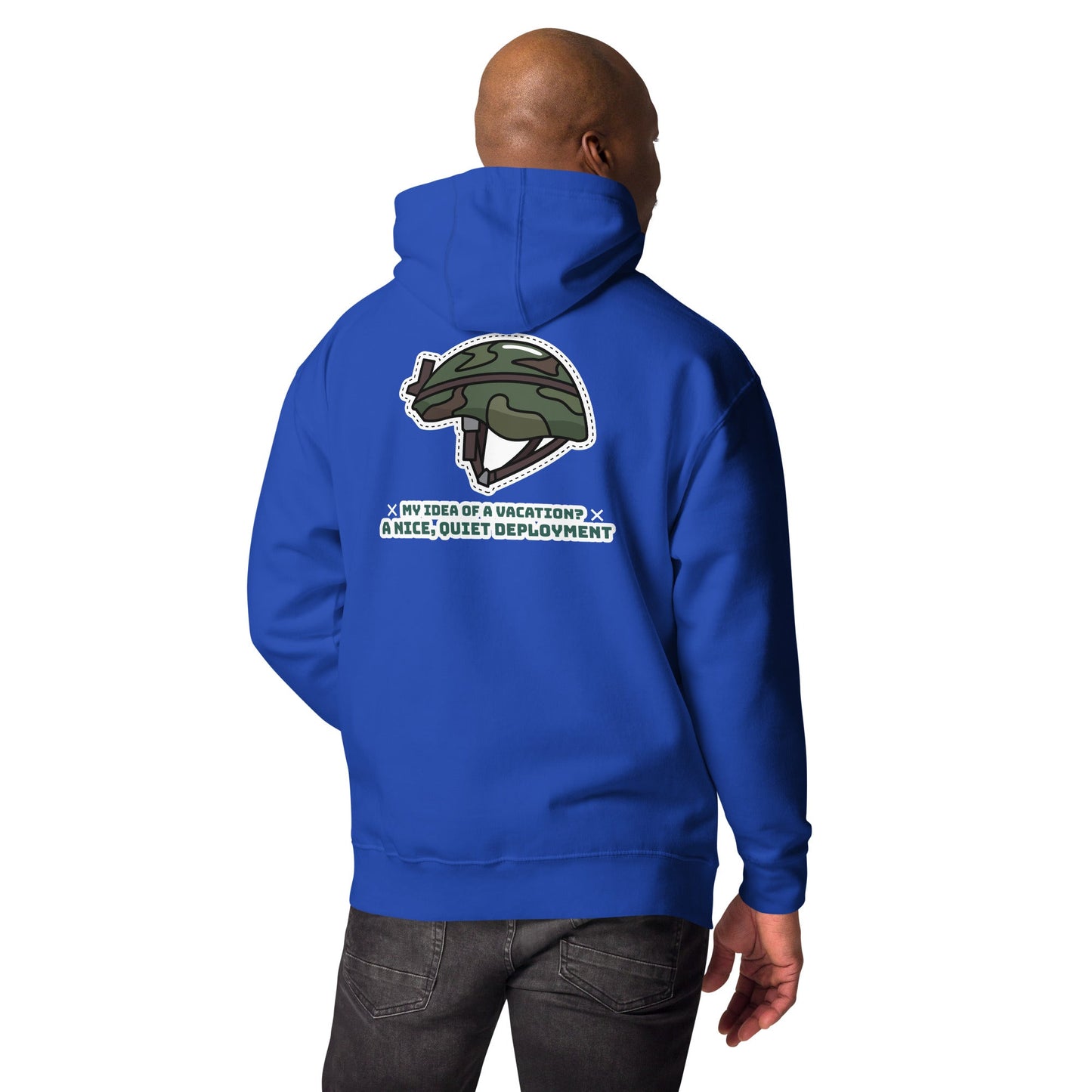 My idea of a vacation A nice, quiet deployment - Unisex Hoodie (back print) by DarkByteGear