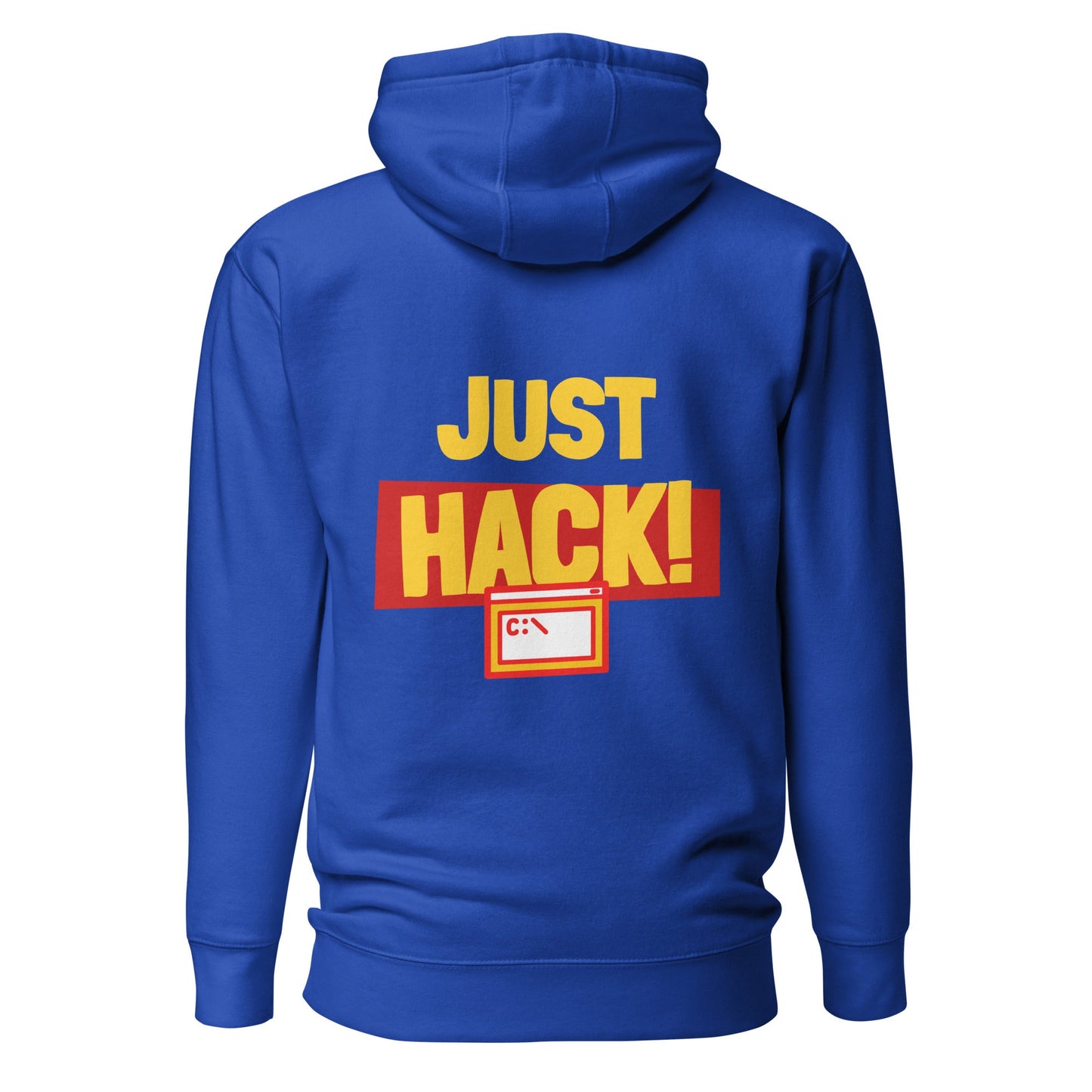 Just Hack (Yellow Text) - Unisex Hoodie ( Back Print ) by DarkByteGear