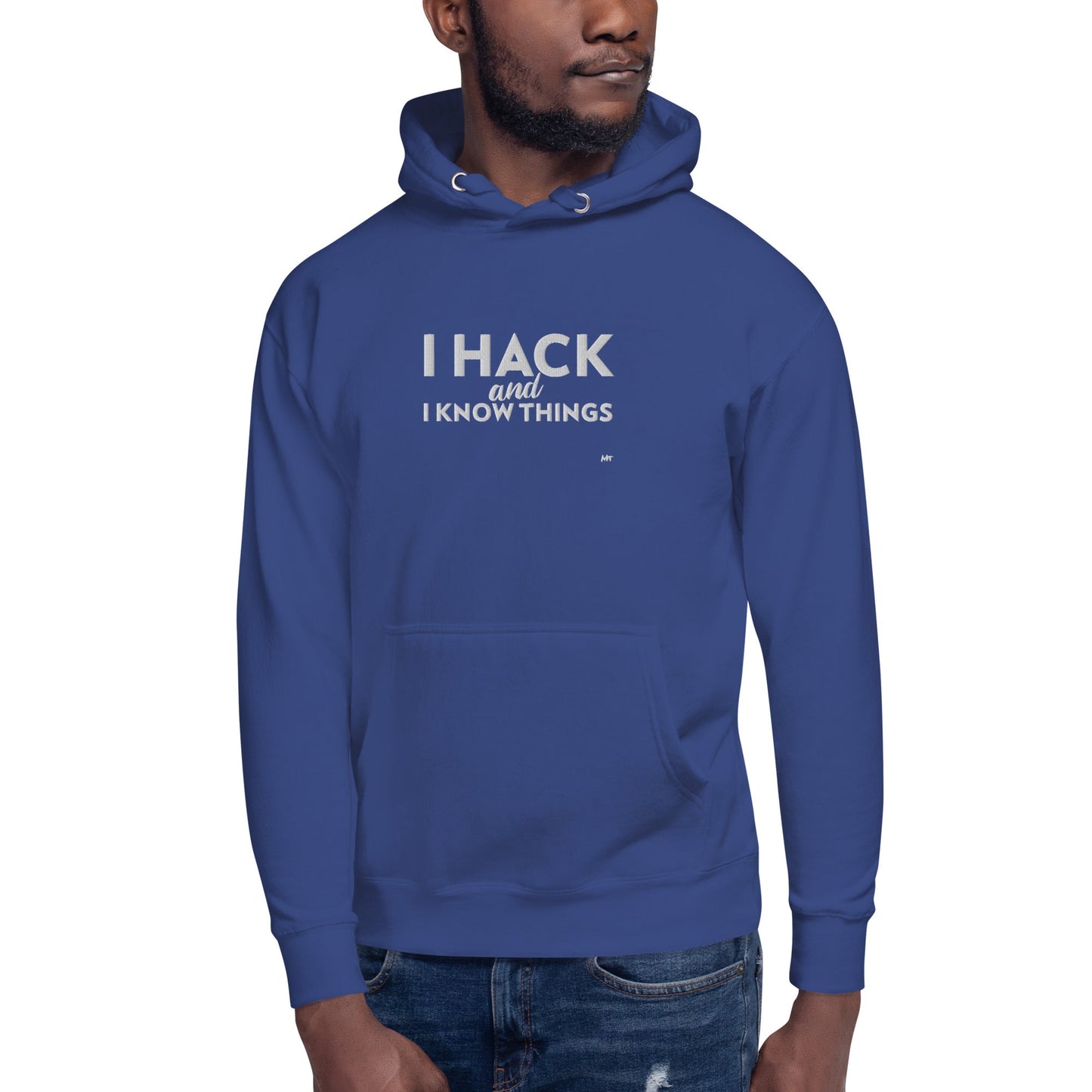 I hack and I know things - Unisex Hoodie (embroidered) by DarkByteGear
