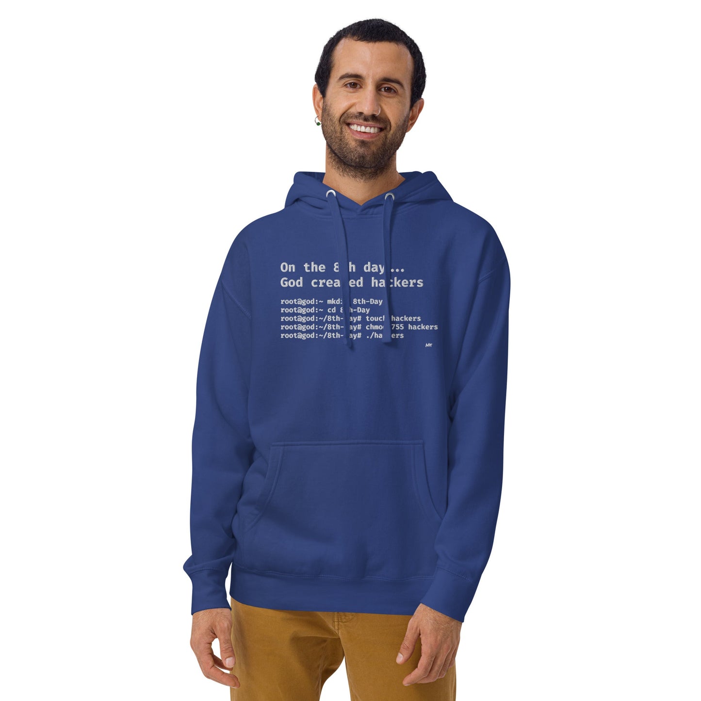 On the 8th day God created hackers - Unisex Hoodie (embroidered) by DarkByteGear