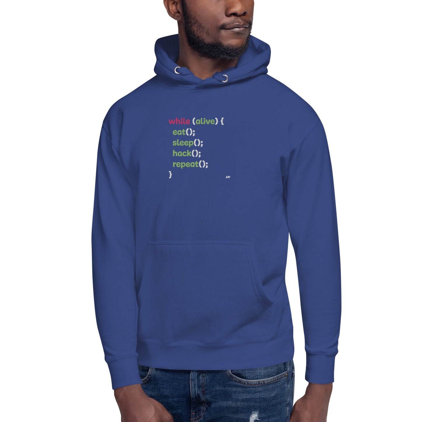 Eat sleep hack repeat - Unisex Hoodie (embroidered) by DarkByteGear